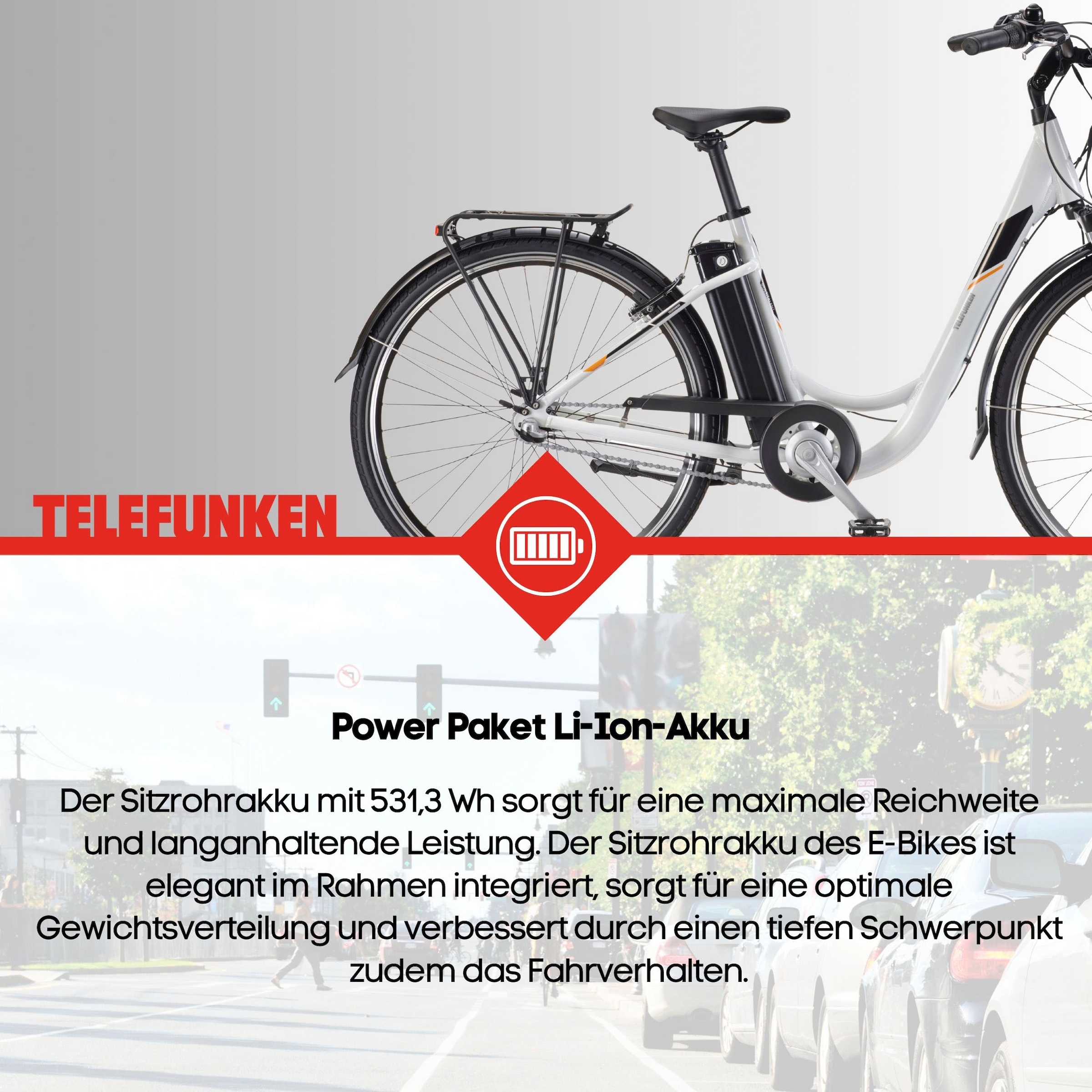 Telefunken E-Bike »Multitalent RC830«, 3 Gang, Shimano, Nexus, Frontmotor 250 W, Pedelec, Elektrofahrrad für Damen u. Herren