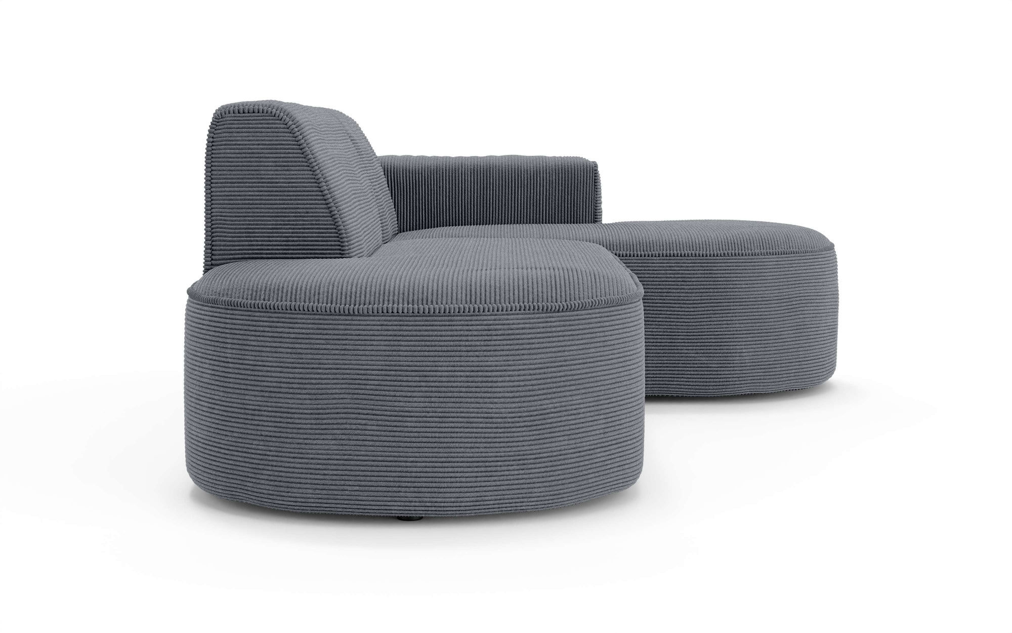 OTTO home Ecksofa »ADELLA Design-Sofa mit Recamiere rechts/links, 248/159/76 cm«, L-Form mit Wellenunterfederung, runde Form, auch in Cord
