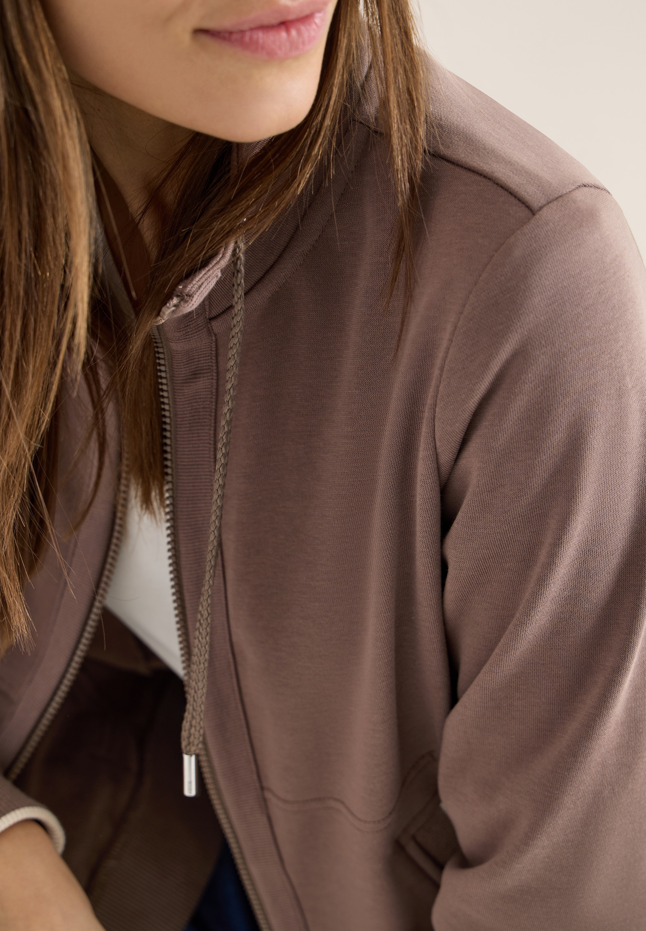 Cecil Sweatjacke mit Stehkragen und Reißverschluss