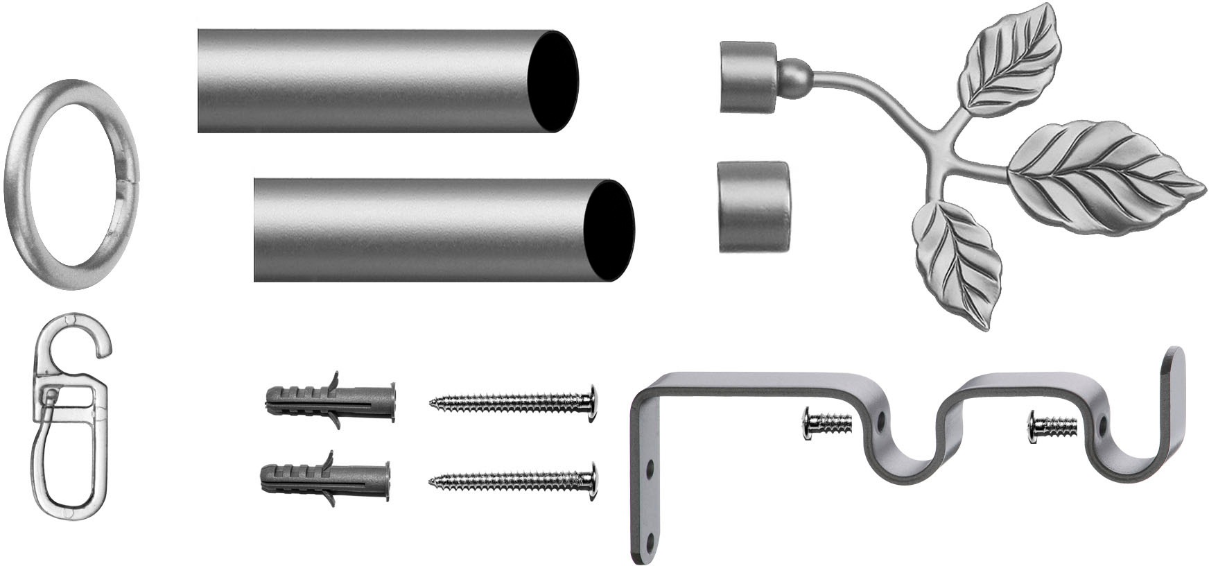 indeko Gardinenstange "Toskana" Ø 16 mm 2 läufig-läufig Fixmaß Komplett-Set günstig online kaufen