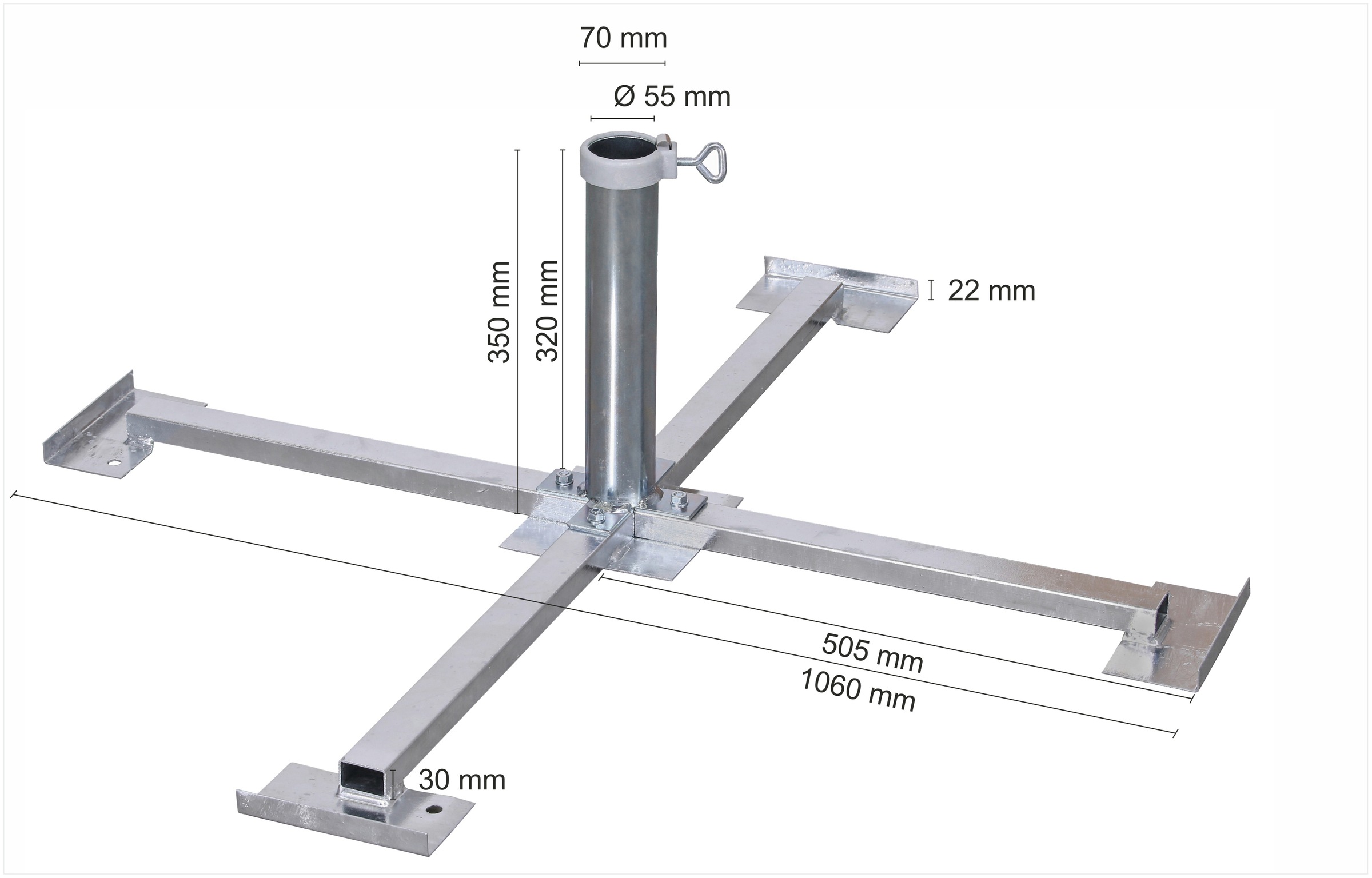 Schneider Schirme Plattenständer, für 55 mm Ø Rohr