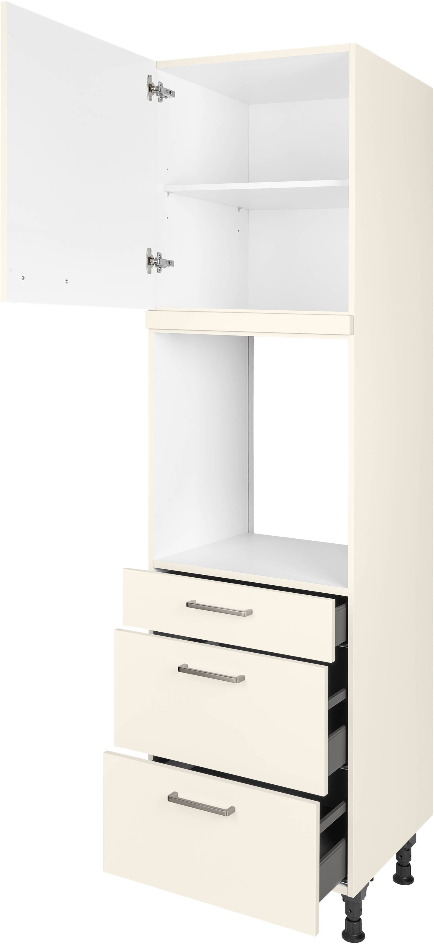 nobilia® Backofenumbauschrank »"Touch", Ausrichtung wählbar, mit Schublade und zwei Auszügen und«, einer Tür, vormontiert, Breite/Höhe: 60/216,6 cm