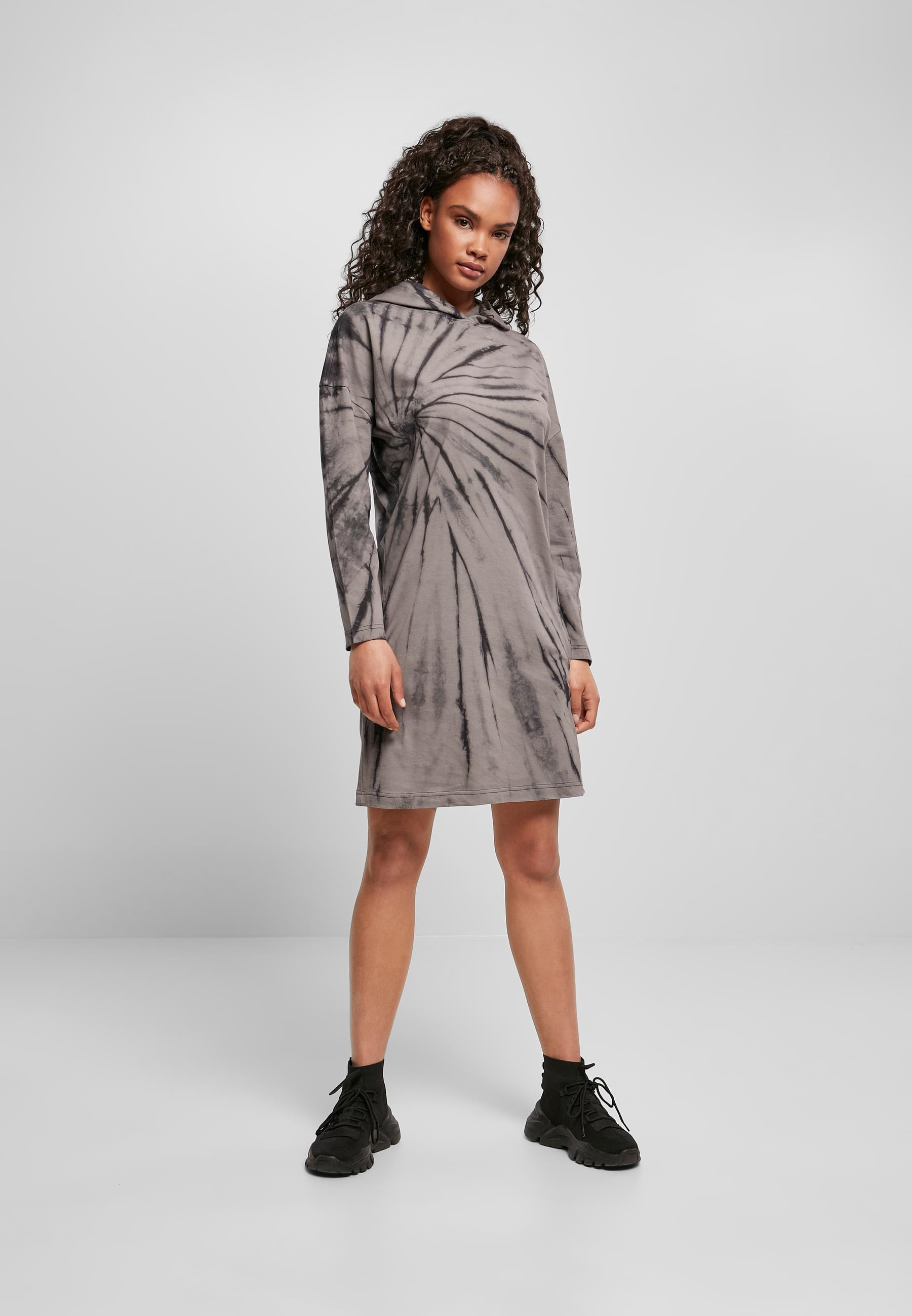 URBAN CLASSICS Shirtkleid »Urban Classics Damen Ladies Oversized Tie Dye Hoody Dress«, (1 tlg.)