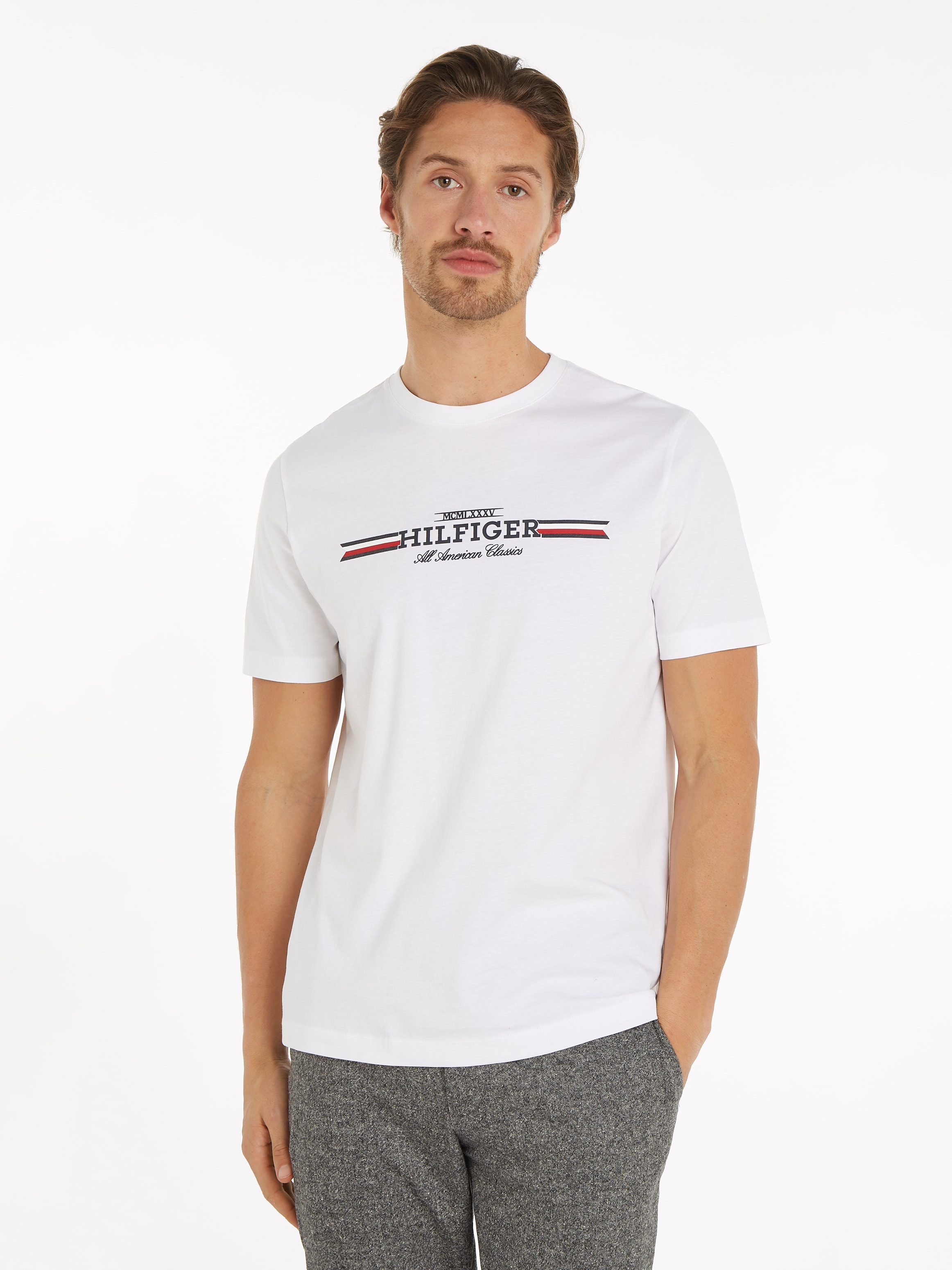 Tommy Hilfiger Rundhalsshirt "HILFIGER CHEST STRIPE TEE"