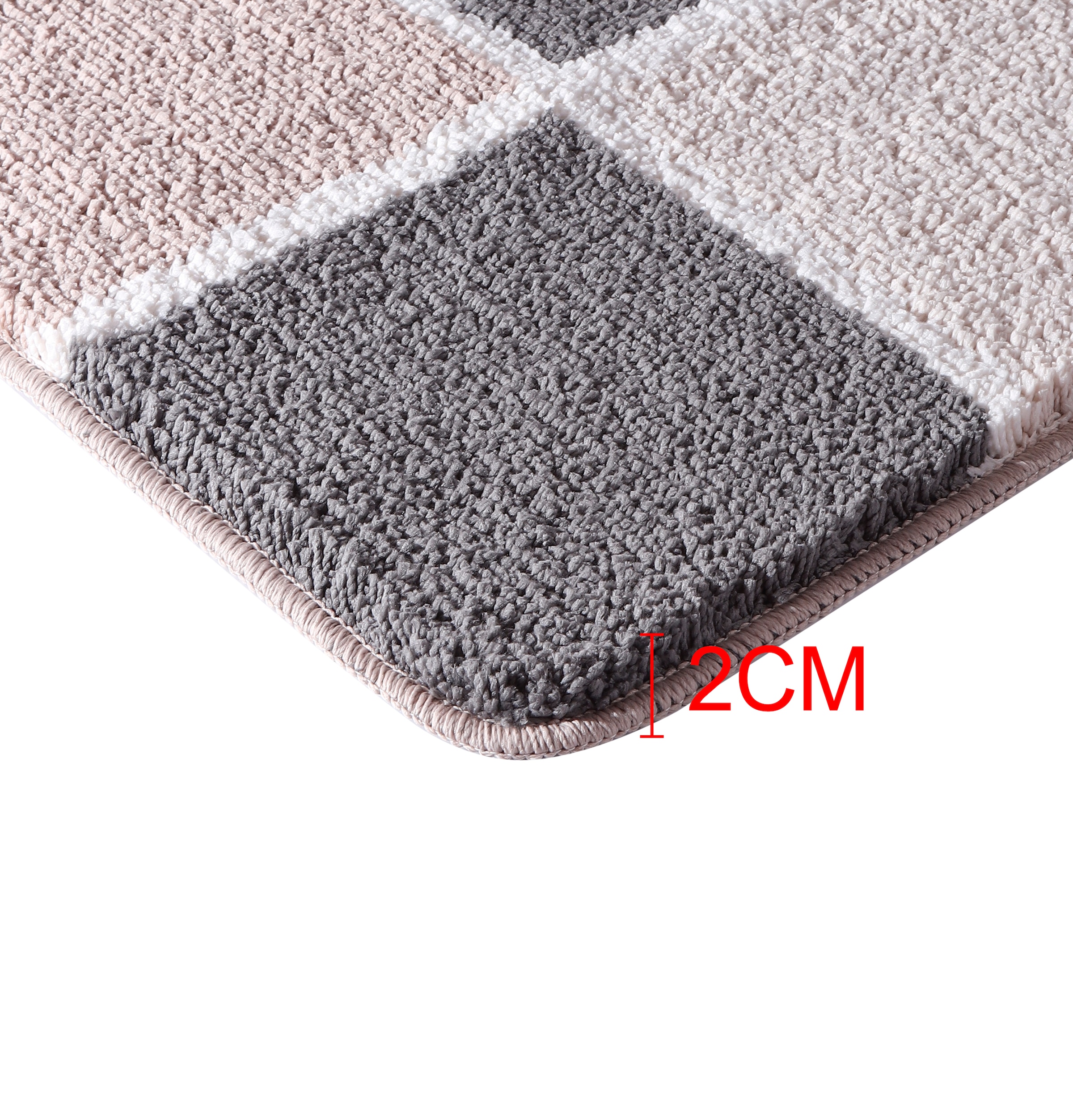 my home Badematte »Anna mit Kachelmuster, Badvorleger, Badezimmer Teppich, Duschvorleger«, rutschhemmend beschichtet, strapazierfähig, Badteppich, Hoch Tief Effekt, Modern, Weich