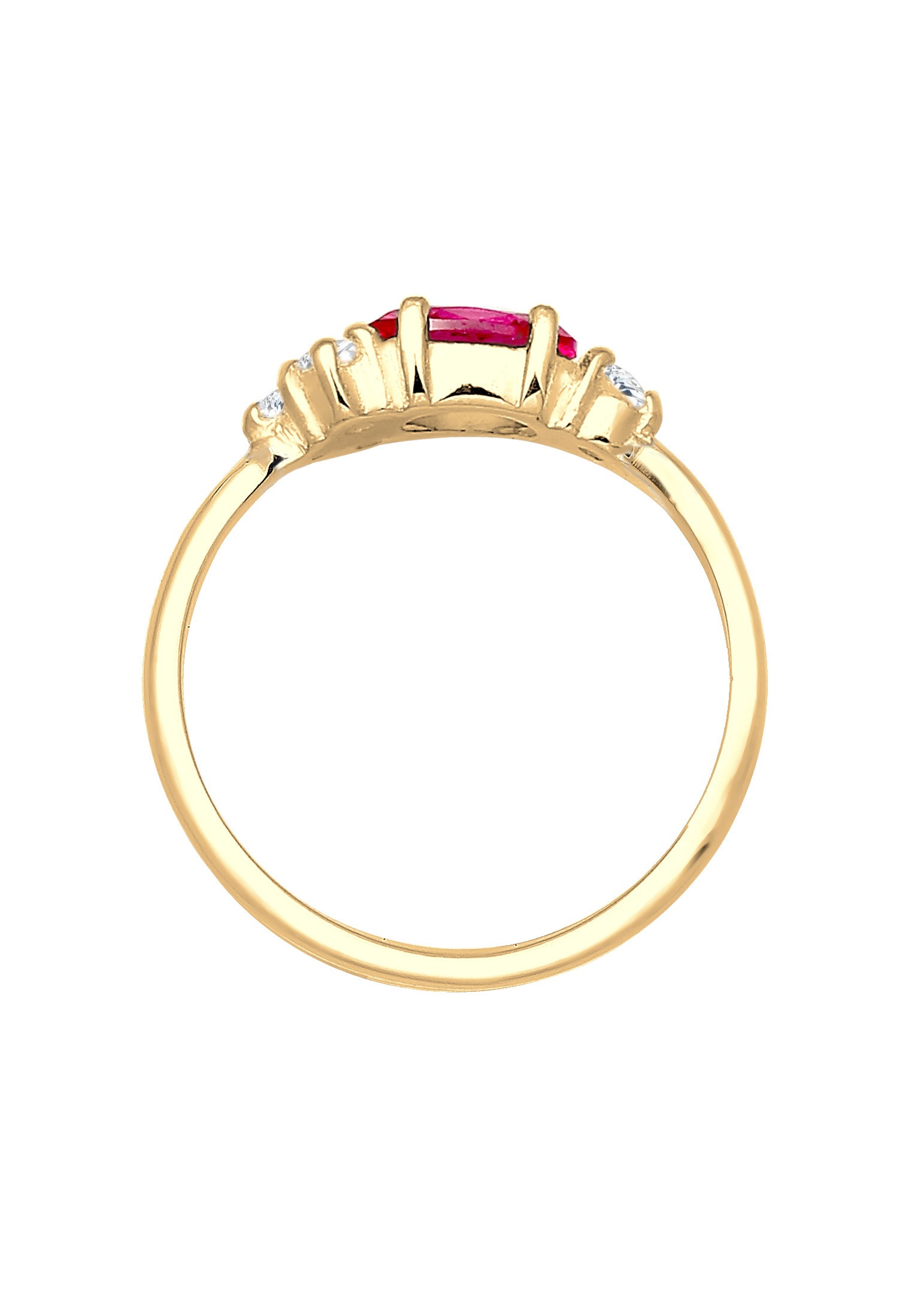 Elli Premium Verlobungsring »Zirkonia Synthetischer Rubin Pink 925 Sterling Silber vergoldet«