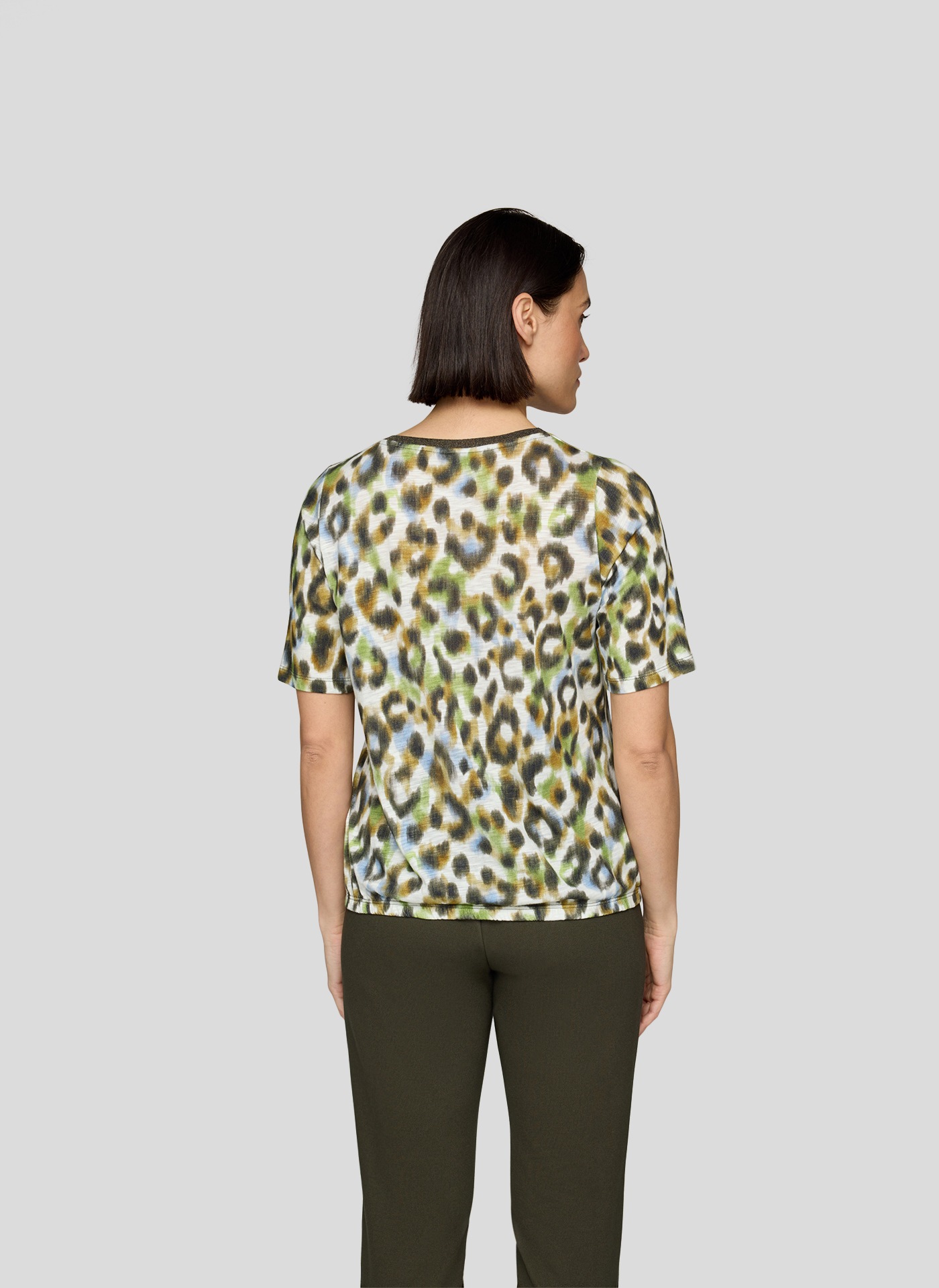 Rabe Kurzarmshirt, im Leo-Look
