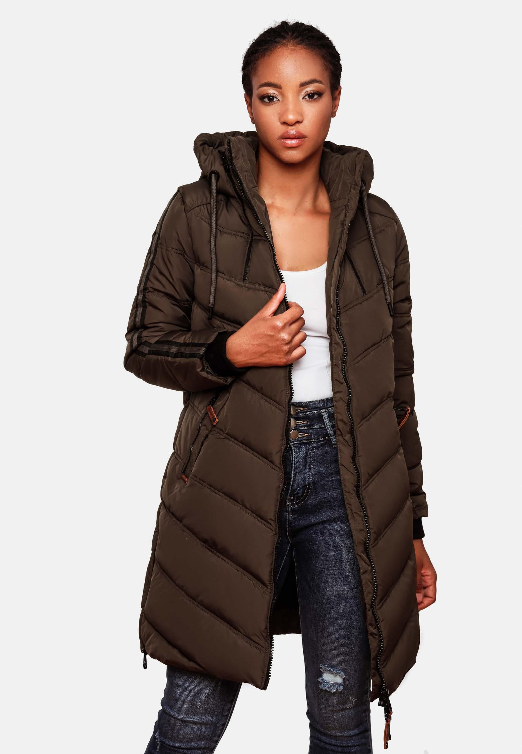 Marikoo Wintermantel »Armasa«, modischer Damen Winter Steppmantel mit Kapuze