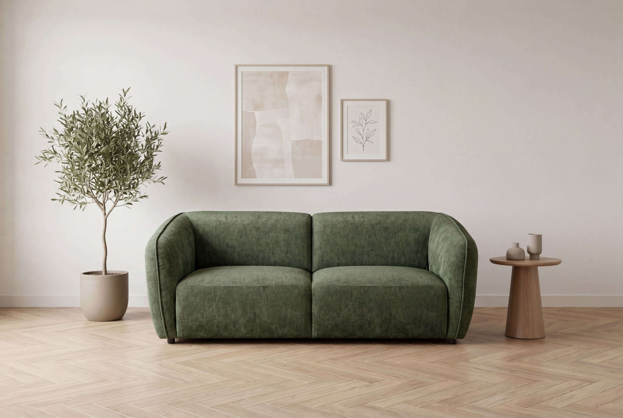 OTTO home 2,5-Sitzer "OSTRUP, Naturtöne, Boucle oder Chenille" Breite 201 cm, organische Form mit sanften Rundungen