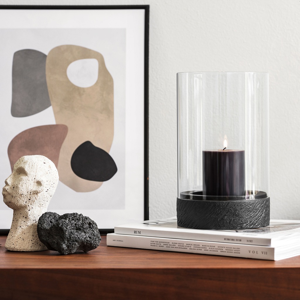 Windlicht VILLEROY & BOCH "Windlicht Manufacture Rock Home 25 cm schwarz", schwarz, Kerzenhalter, Windlicht 3