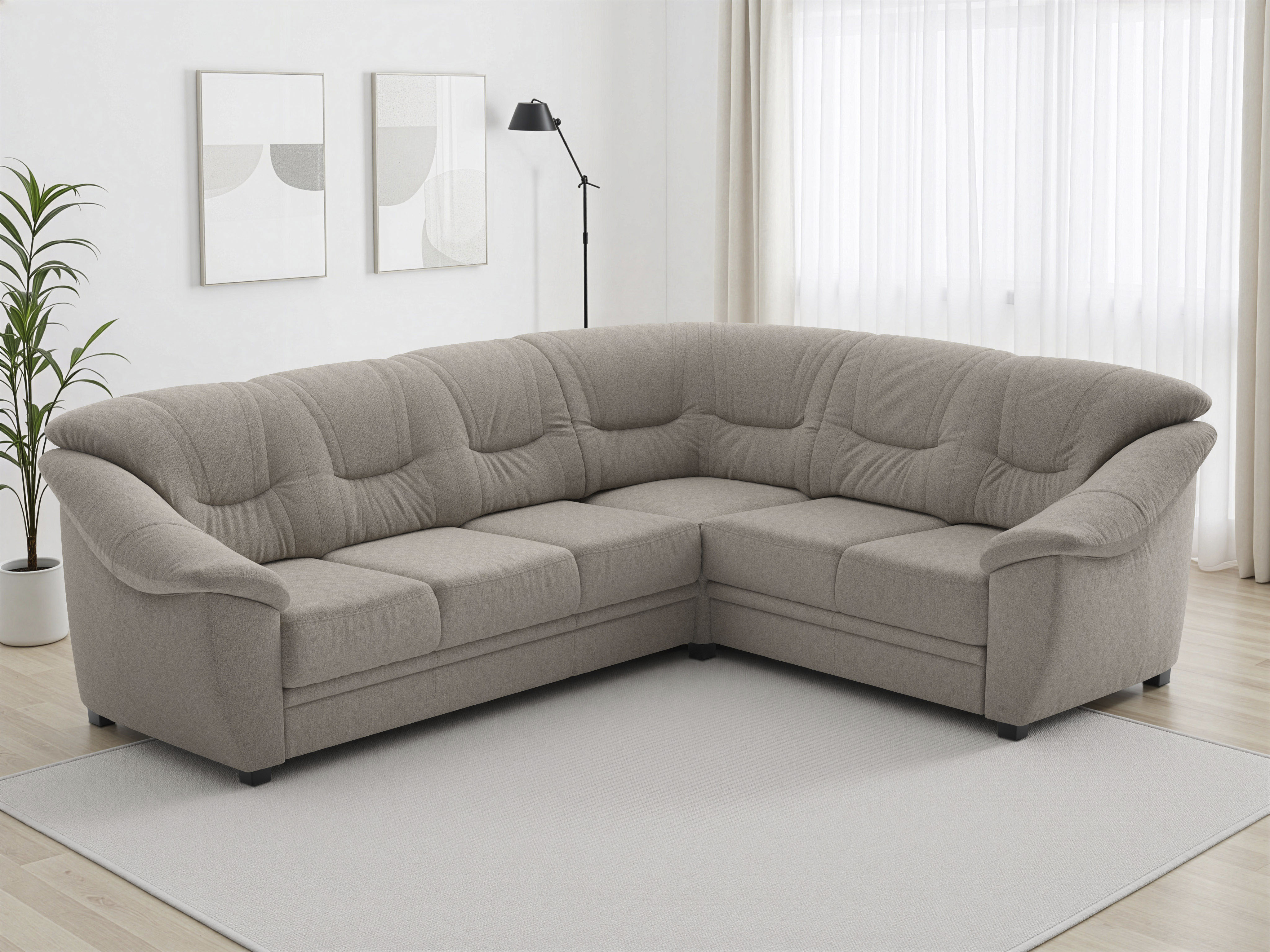 sit&more Ecksofa "Savona L-Form, B. 262 cm, Komfortsitz, Eckcouch mit Stoff- & Lederwahl" optional Schlaffunktion, Liegefl. 120x195 cm