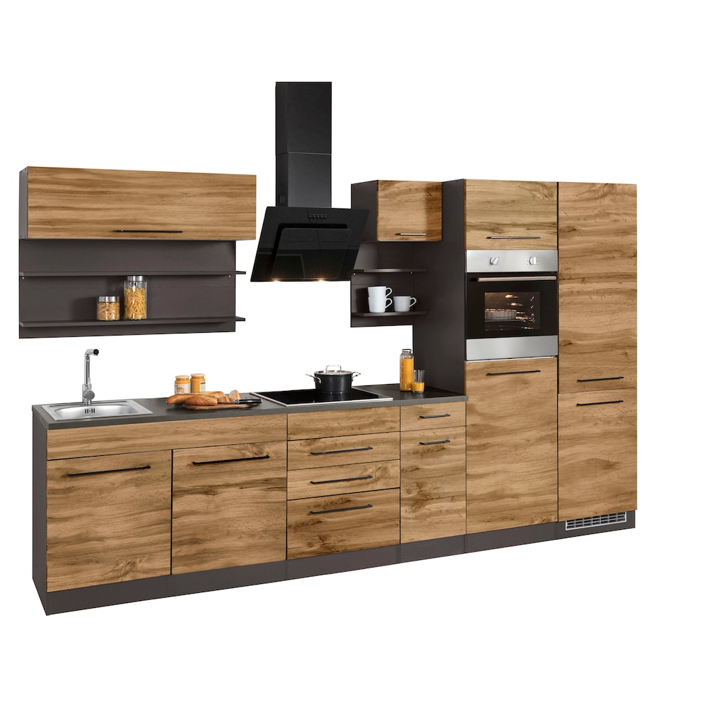 Wohnen Küchenmöbel HELD MÖBEL Küchenzeile »Tulsa«, mit E-Geräten, Breite 330 cm, schwarze Metallgriffe, hochwertige MDF Fronten Wohnen Küchenmöbel HELD MÖBEL Küchenzeile »Tulsa«, mit E-Geräten, Breite 330 cm, schwarze Metallgriffe, hochwertige MDF Fronten