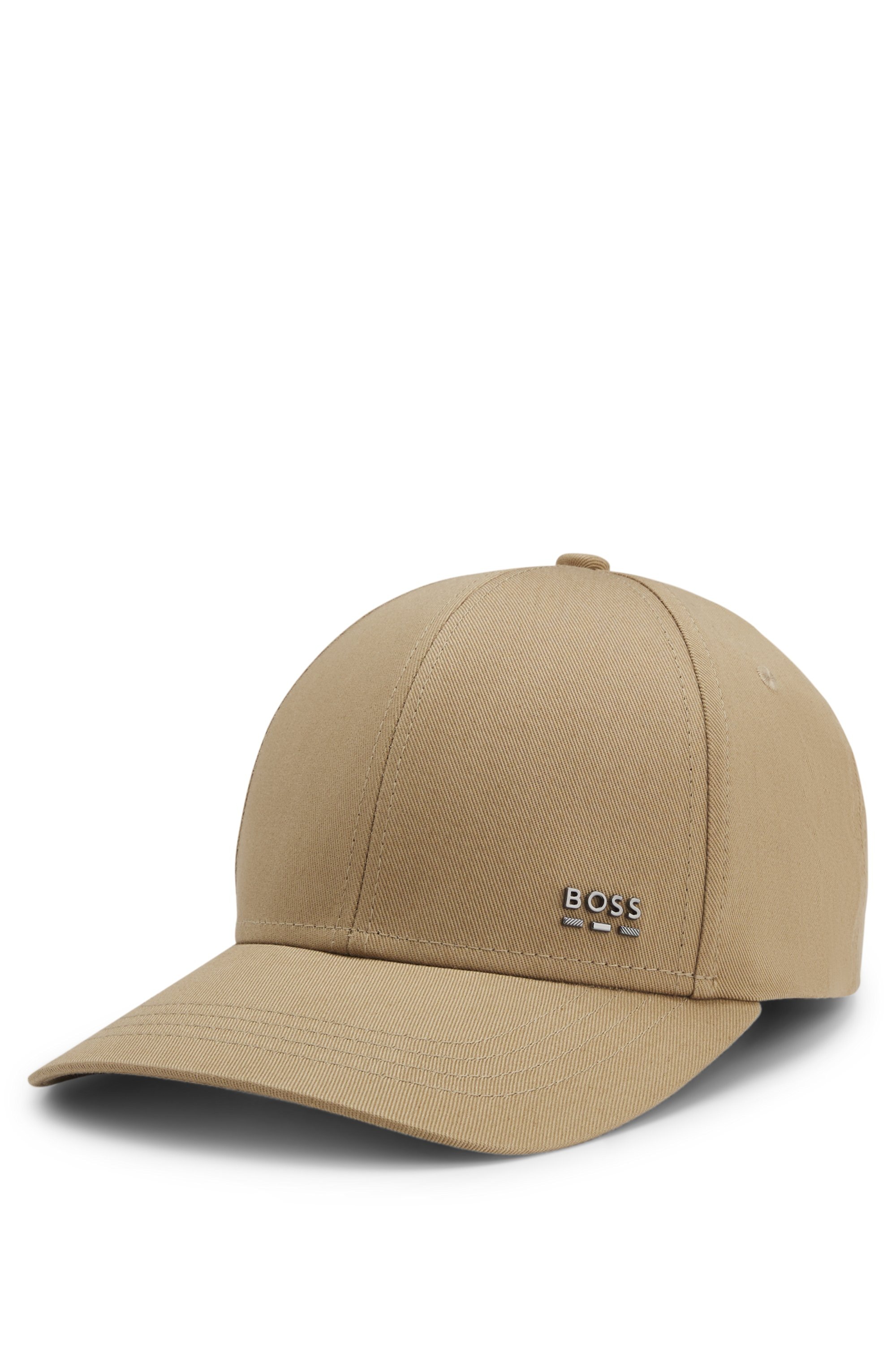 BOSS Damen Baseball Cap "Zed BOSS-ME"schwarz beige 252, unifarben, Twill, Baumwolle, Caps, Unisex, mit seitlichem Logo-Pin