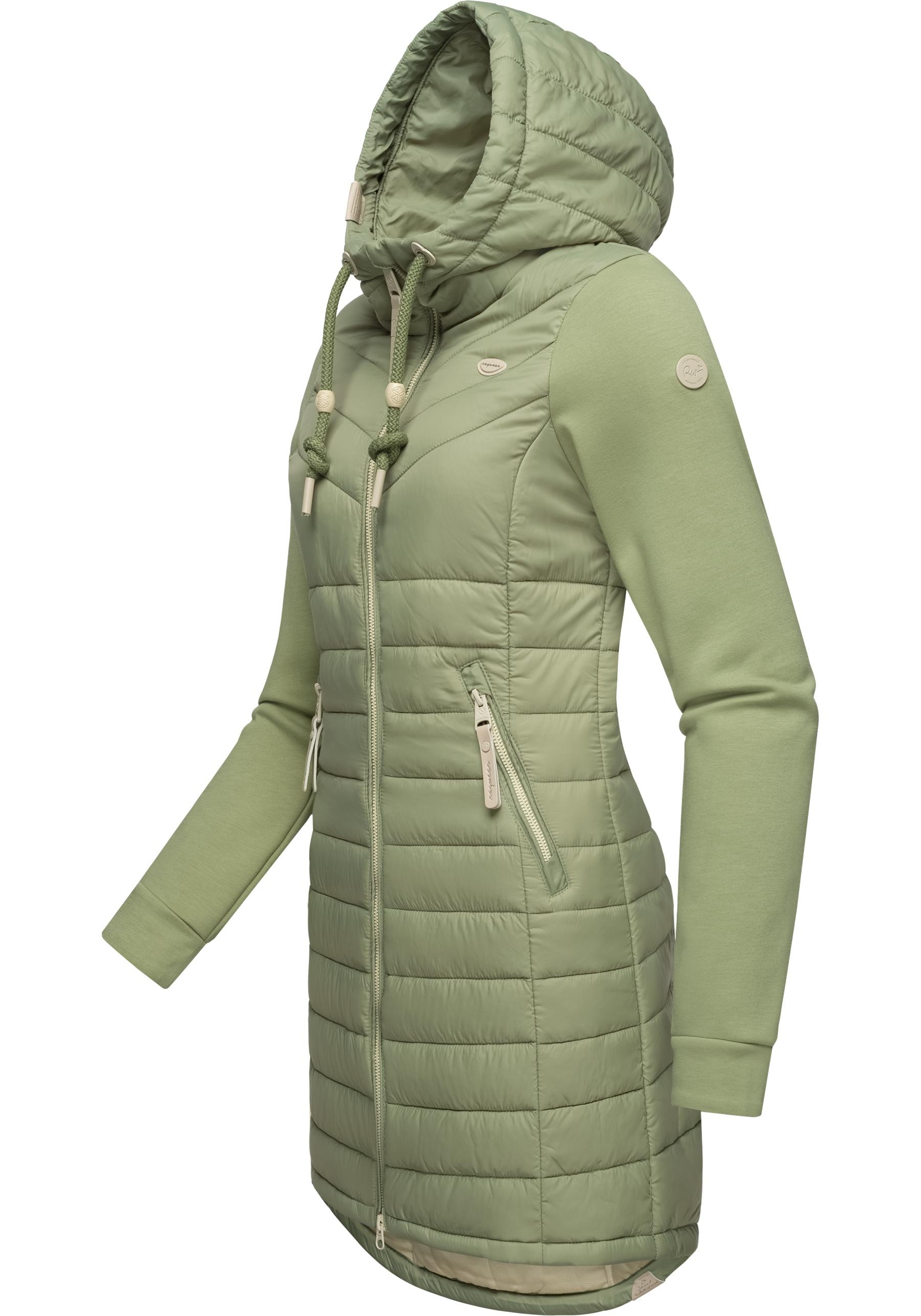 Ragwear Steppmantel »Lucinda Long II«, Mantel aus modernem Materialmix mit Kapuze
