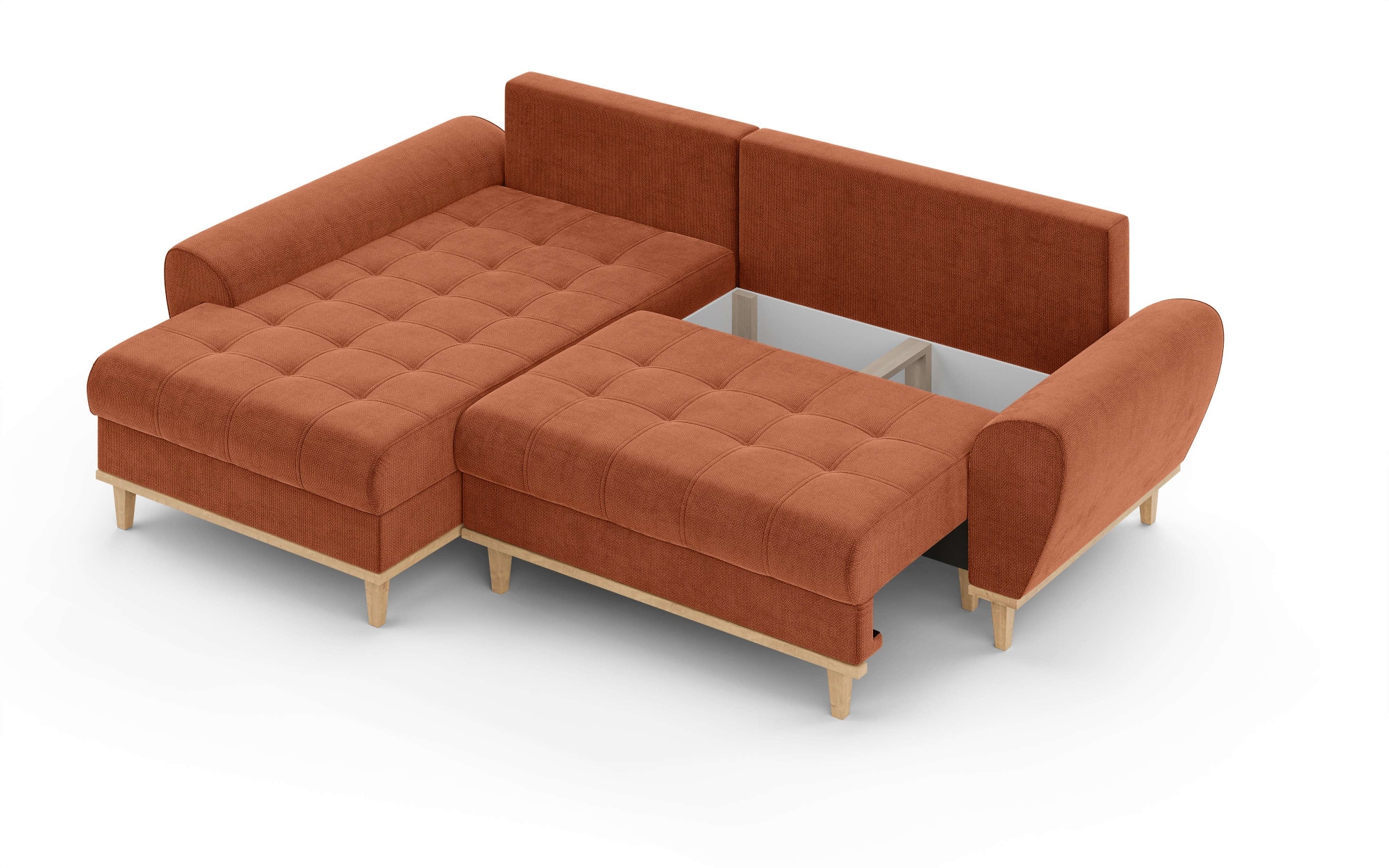 Home affaire Ecksofa »Ahrdorf mit Bettfunktion und Bettkasten, Maße: B/H/T 268/86/175 cm«, L-Form mit 3 Rückenkissen und moderne gerundete Armlehnen
