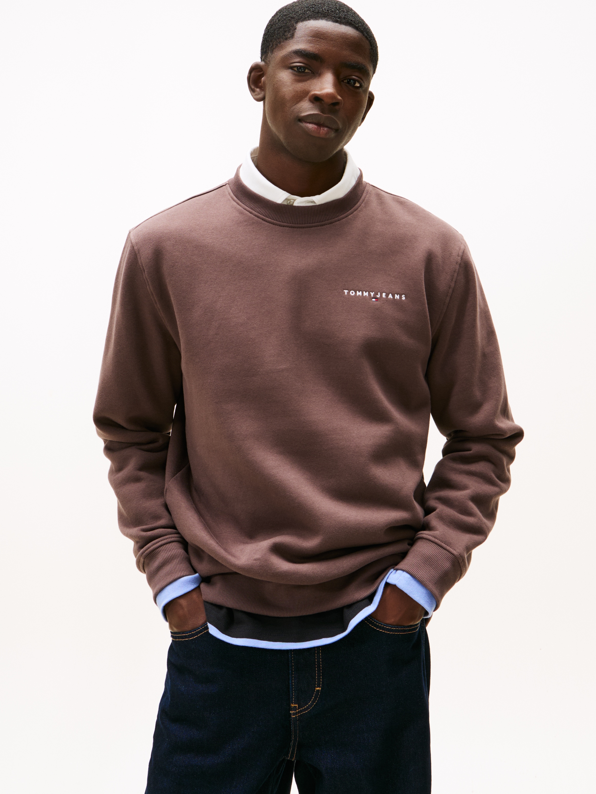 Tommy Jeans "TJM REG LINEAR CREW EXT", mit Logostickerei günstig online kaufen