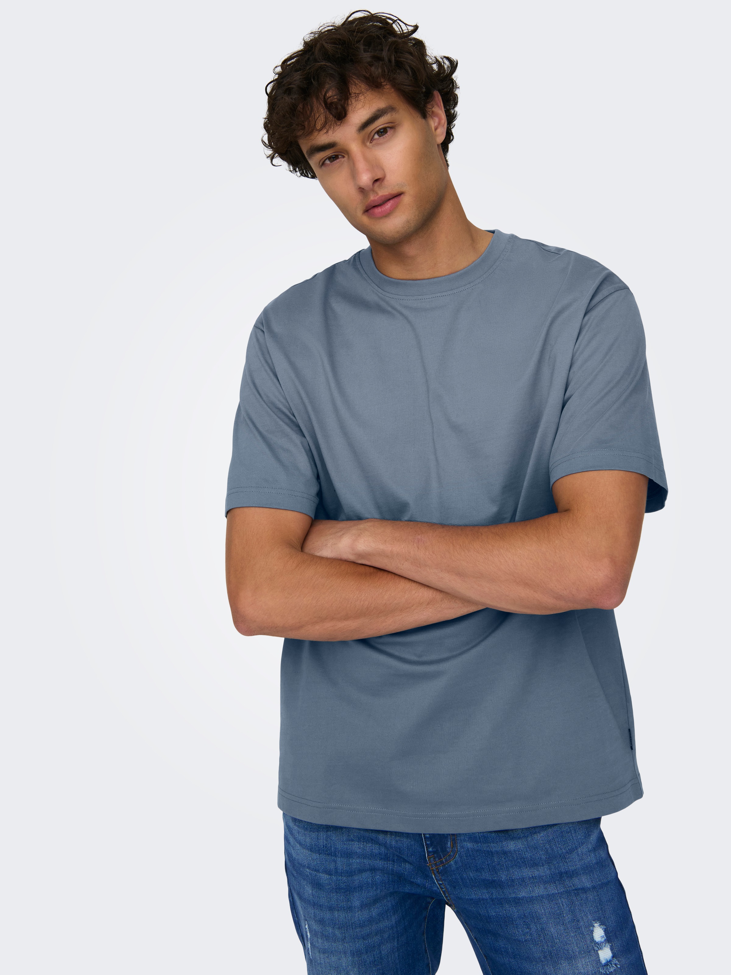 ONLY & SONS Rundhalsshirt "ONSFRED RLX SS TEE" Baumwolle, relaxed fit günstig online kaufen
