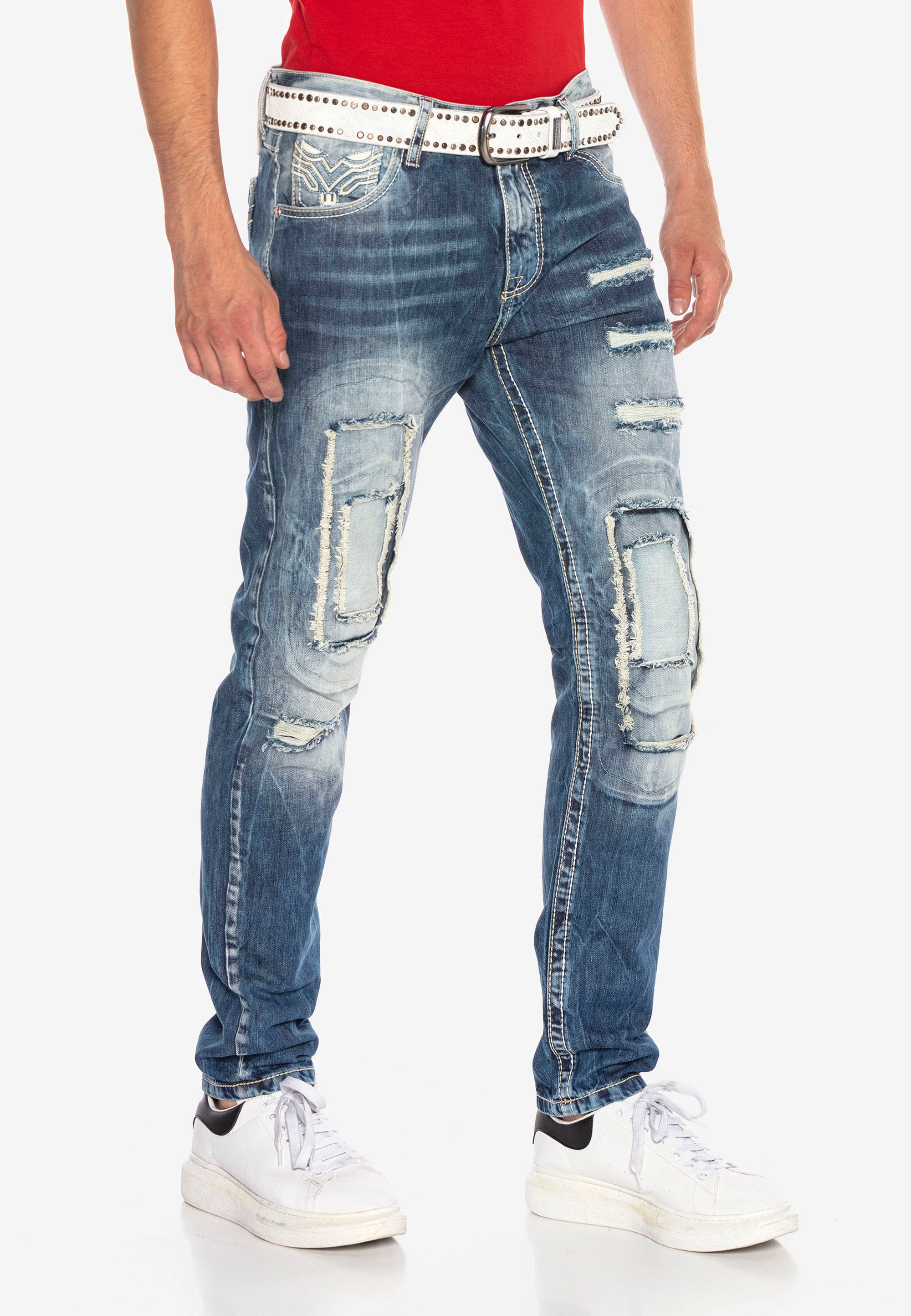 Cipo & Baxx Bequeme Jeans, im ausgefallenen Lagen-Design