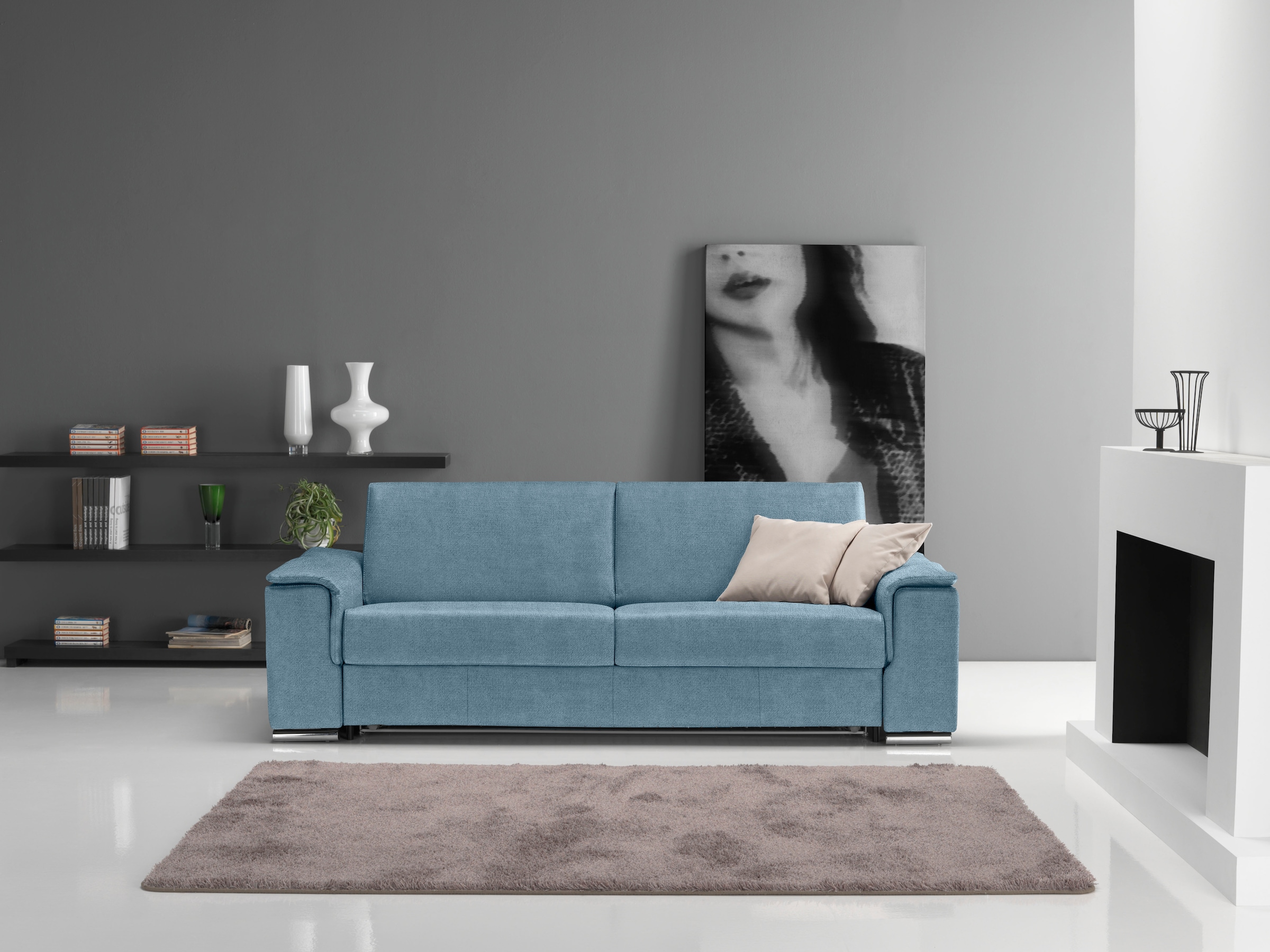 Egoitaliano Schlafsofa »Cecilia, modern & elegant, erstklassiger Sitzkomfort, Dauerschläfer«, inkl. Matratze und hochwertigem Metallbettrahmen, toller Schlafkomfort