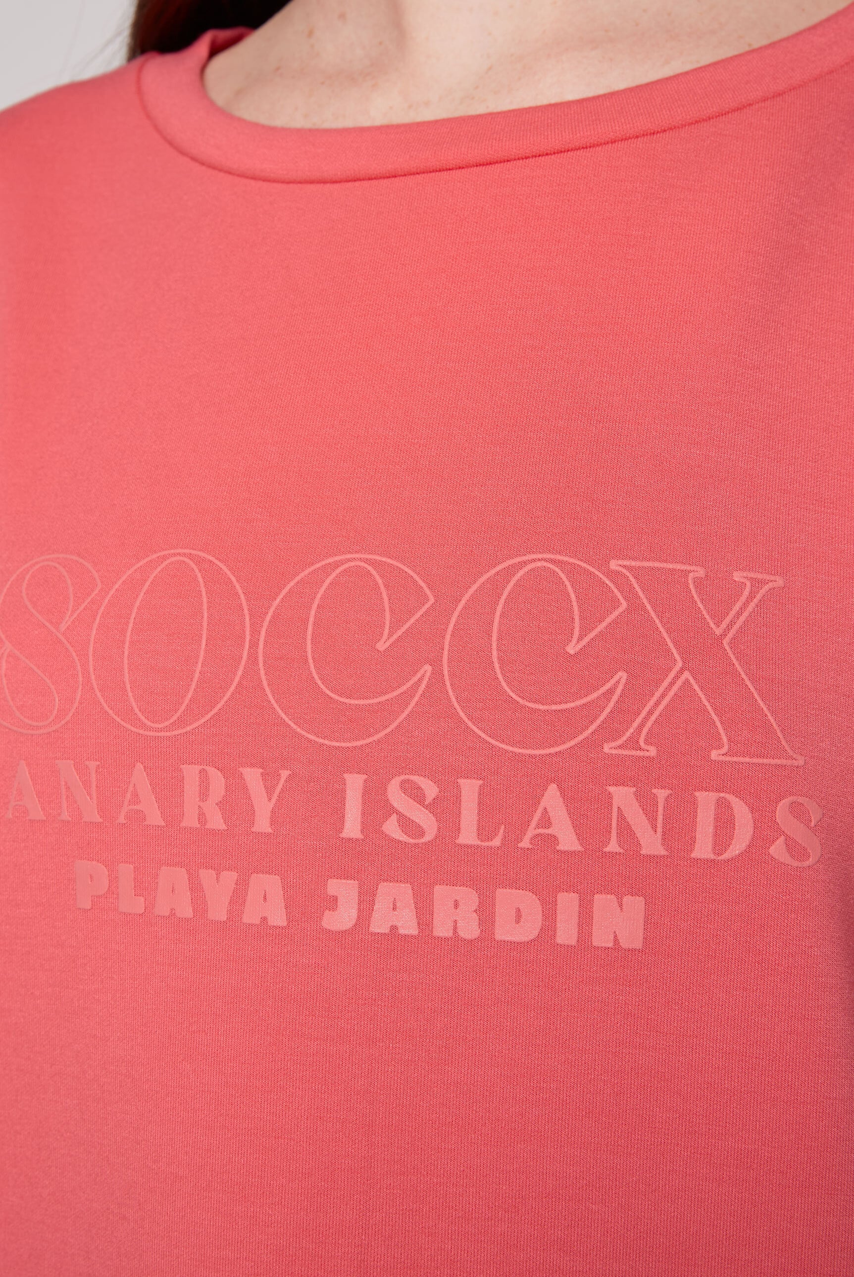 SOCCX Rundhalsshirt, mit fixierten Turn-Up-Ärmeln