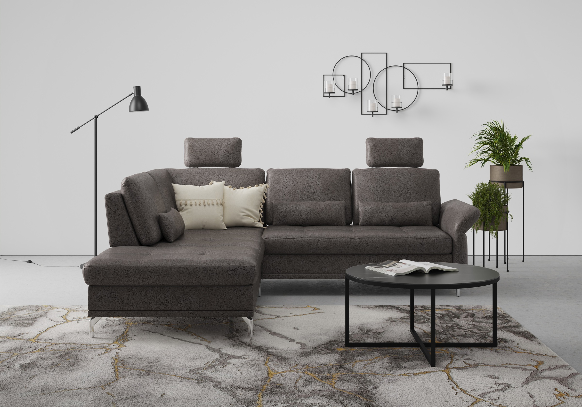 INOSIGN Ecksofa »Palm Beach L-Form«, Federkern, mit Sitztiefenverstellung, wahlweise mit Bettfunktion