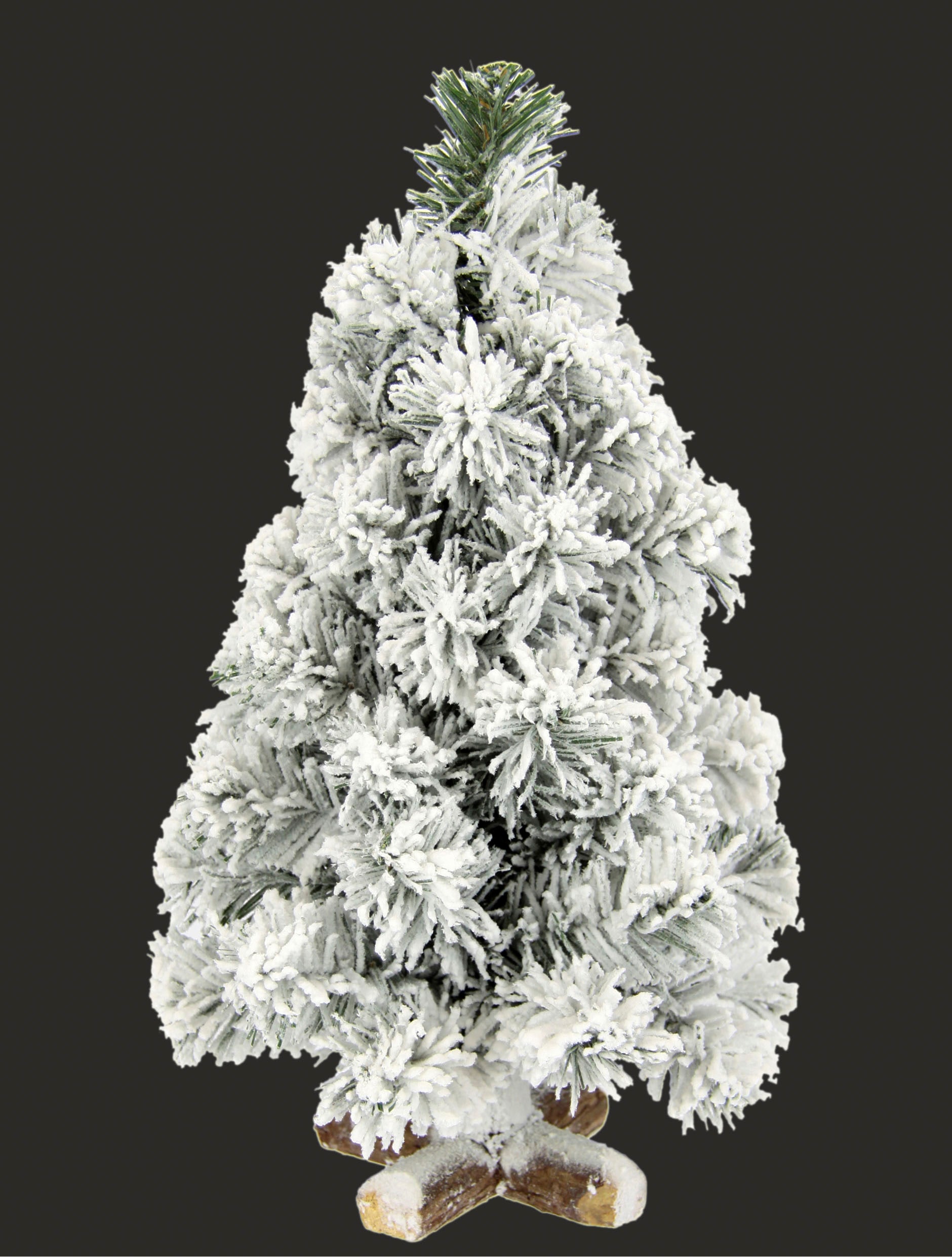 I.GE.A. Dekobaum »Weihnachtsdeko, Weihnachtsbaum«, Tannenbaum auf Holzfuß mit Kunstschnee 38 cm