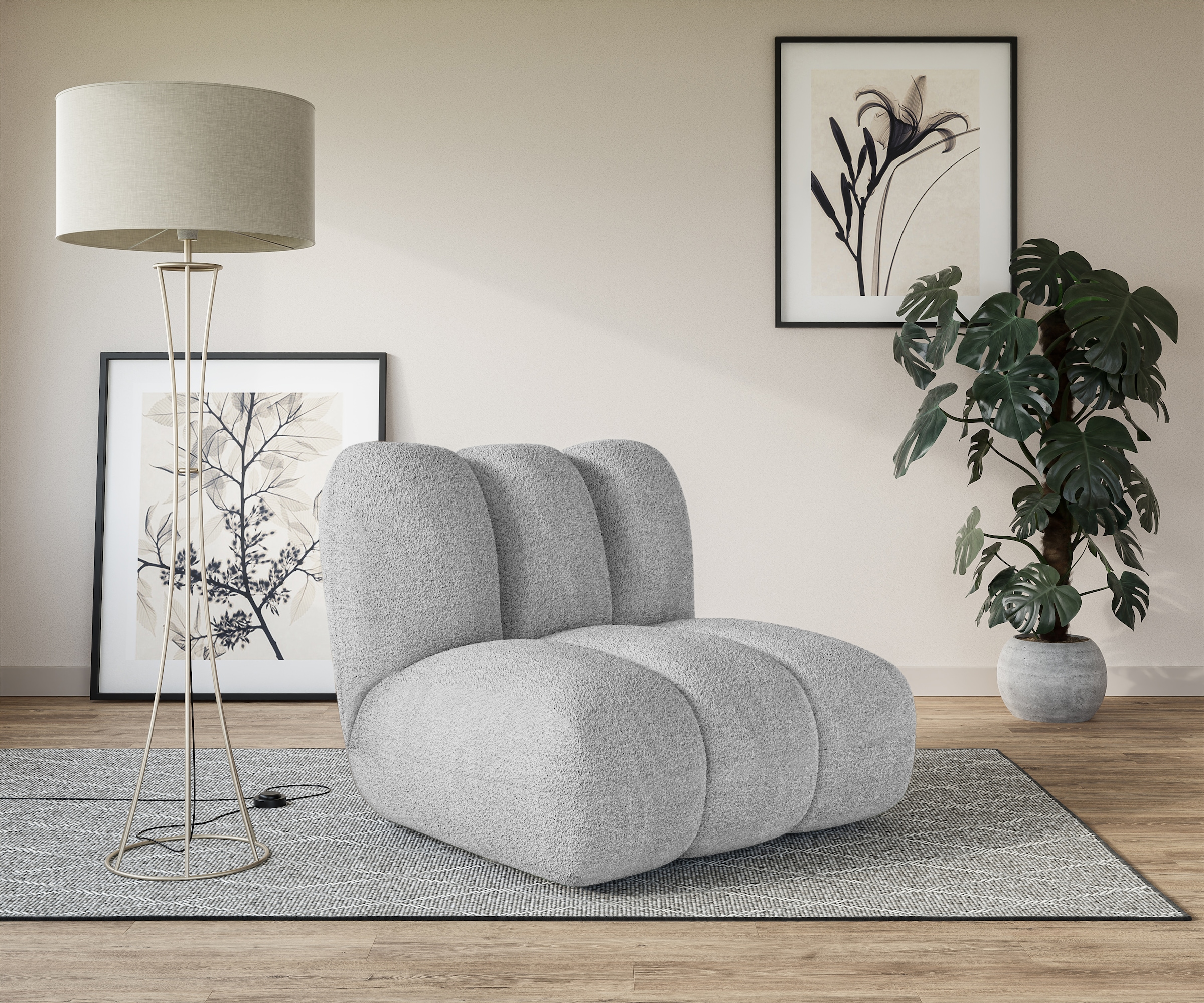 LeGer Home by Lena Gercke Sessel "Priya Loungesessel, moderne Steppung, auc günstig online kaufen