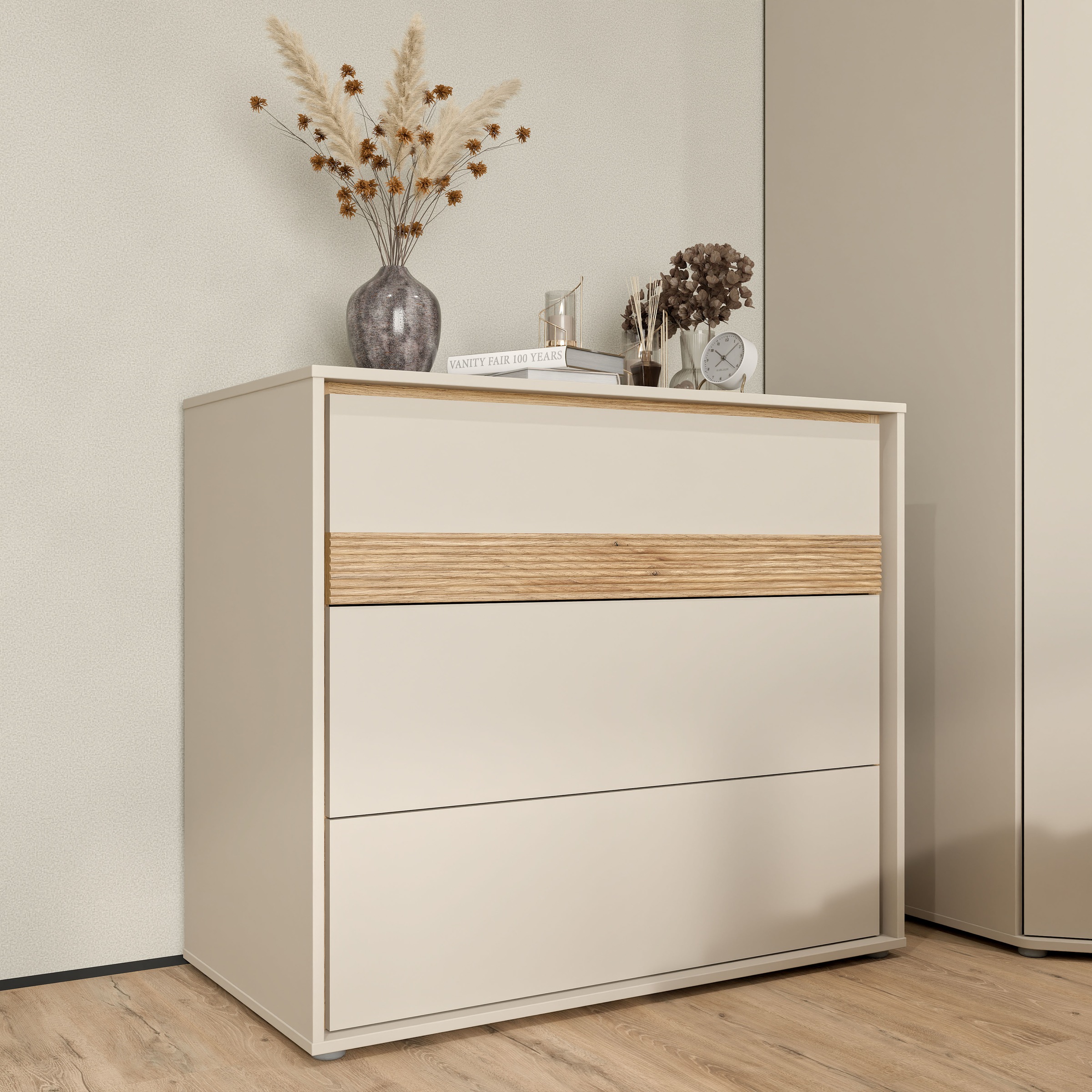 FORTE Schubkastenkommode, B/H/T 96,3/84,1/50,2 cm günstig online kaufen