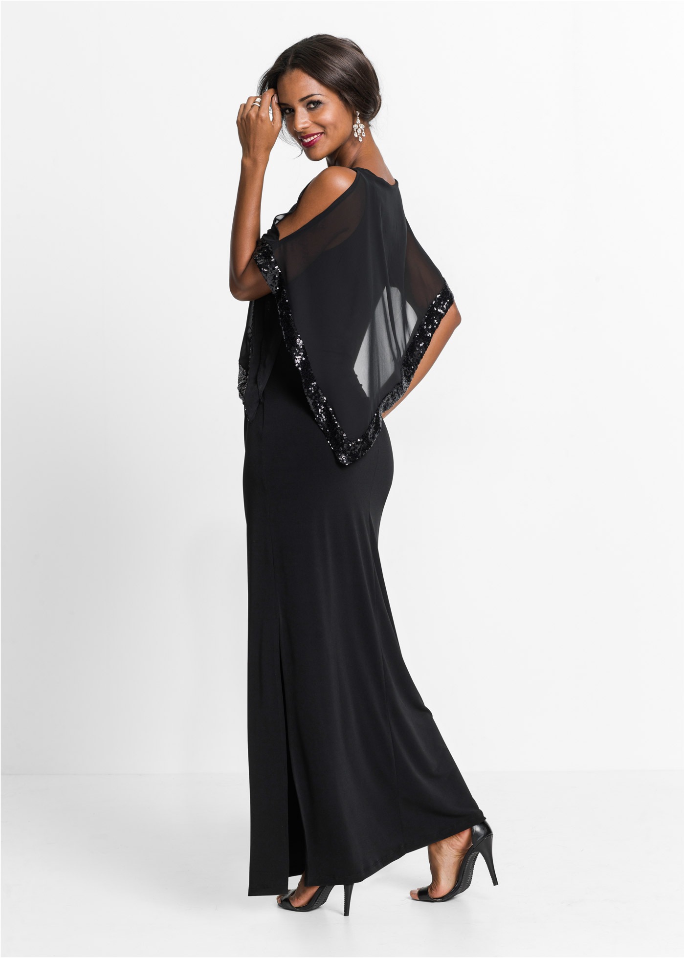 bonprix Jerseykleid für festliche Anlässe, ohne Ärmel, aus Polyester und El günstig online kaufen