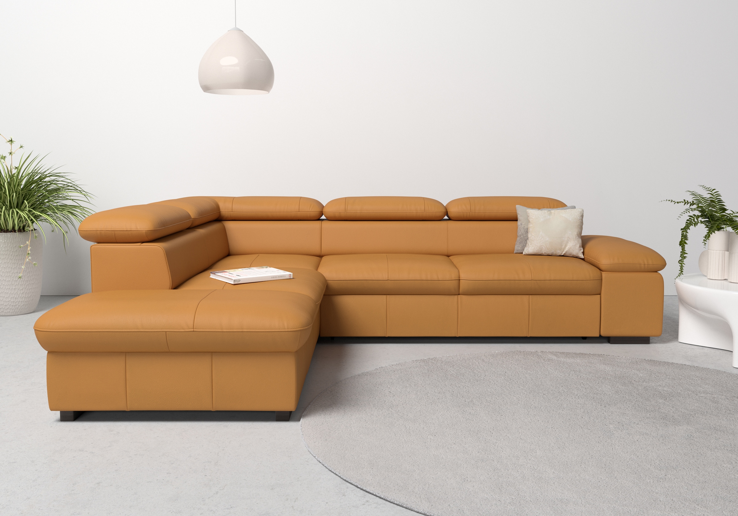 Home affaire Ecksofa »Alberto L-Form«, mit Kopfteilverstellung, wahlweise mit Bettfunktion