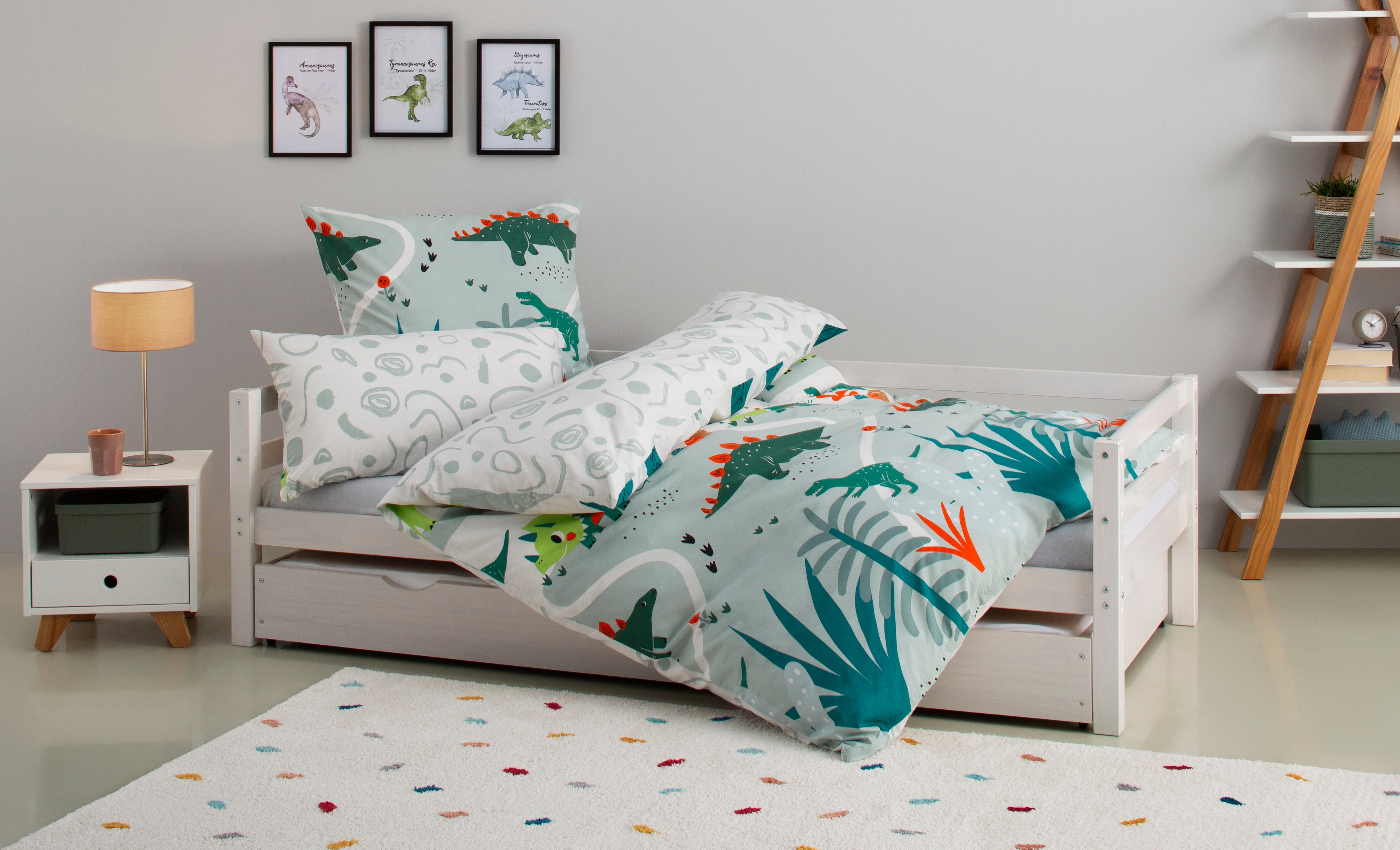 OTTO home Kinderbettwäsche "CUDDLEE" 2 Stk. in vielen Designs: Dino,Einhorn,Weltraum,Baustelle,Herz,Trecker,Safari