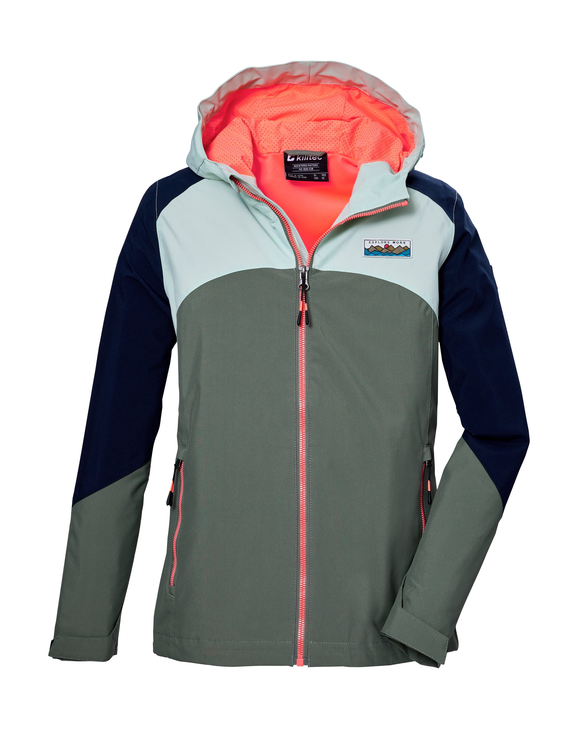 Killtec Funktionsjacke "KOS 150 GRLS JCKT" Wind- und wasserdichte Kinderjacke mit verstellbarer Kapuze