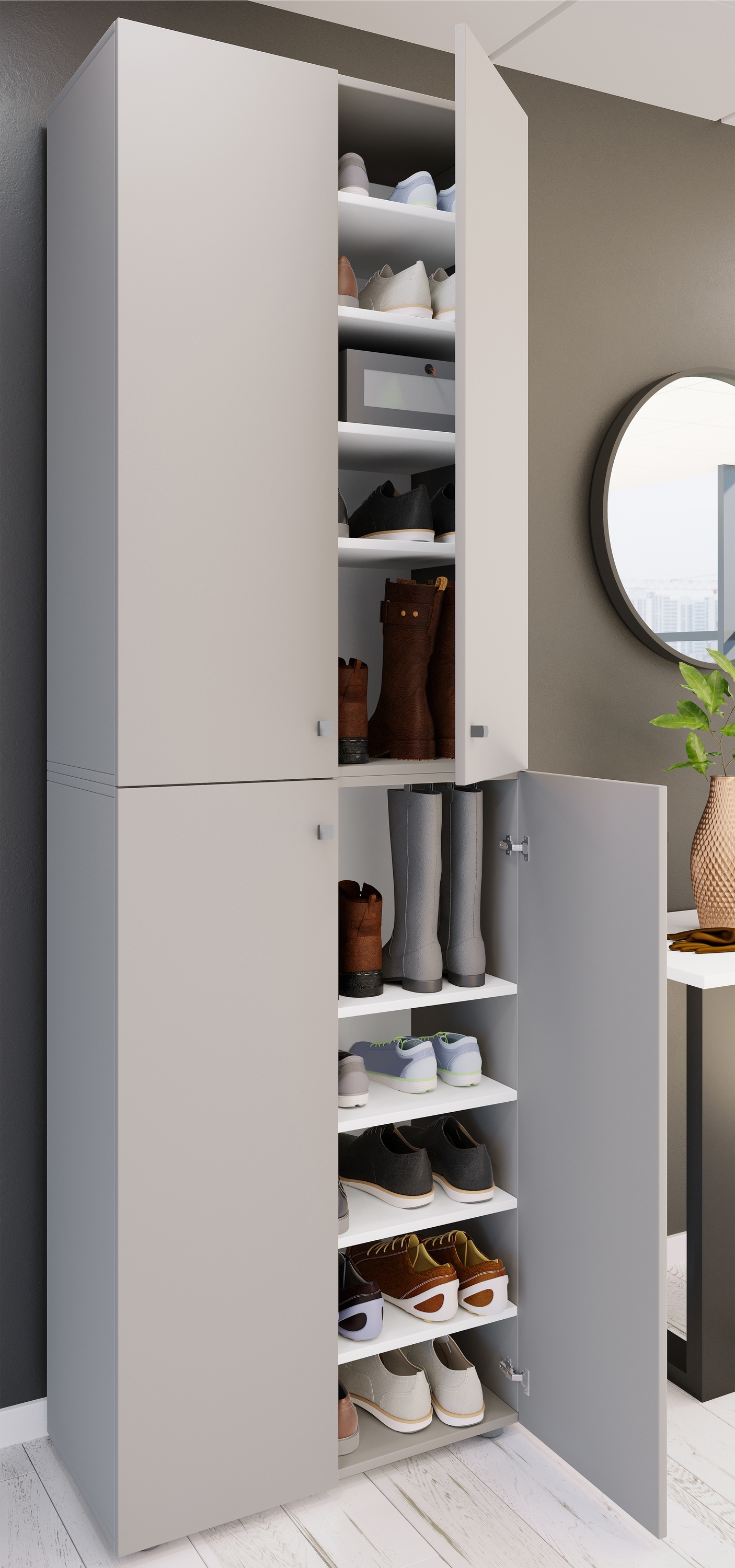VCM Schuhschrank »VCM XL Holz Großer Schuhschrank Schuhregal Groß Stiefel Dielenmöbel Lona 10 Fächer Drehtüren«, (1 St.)