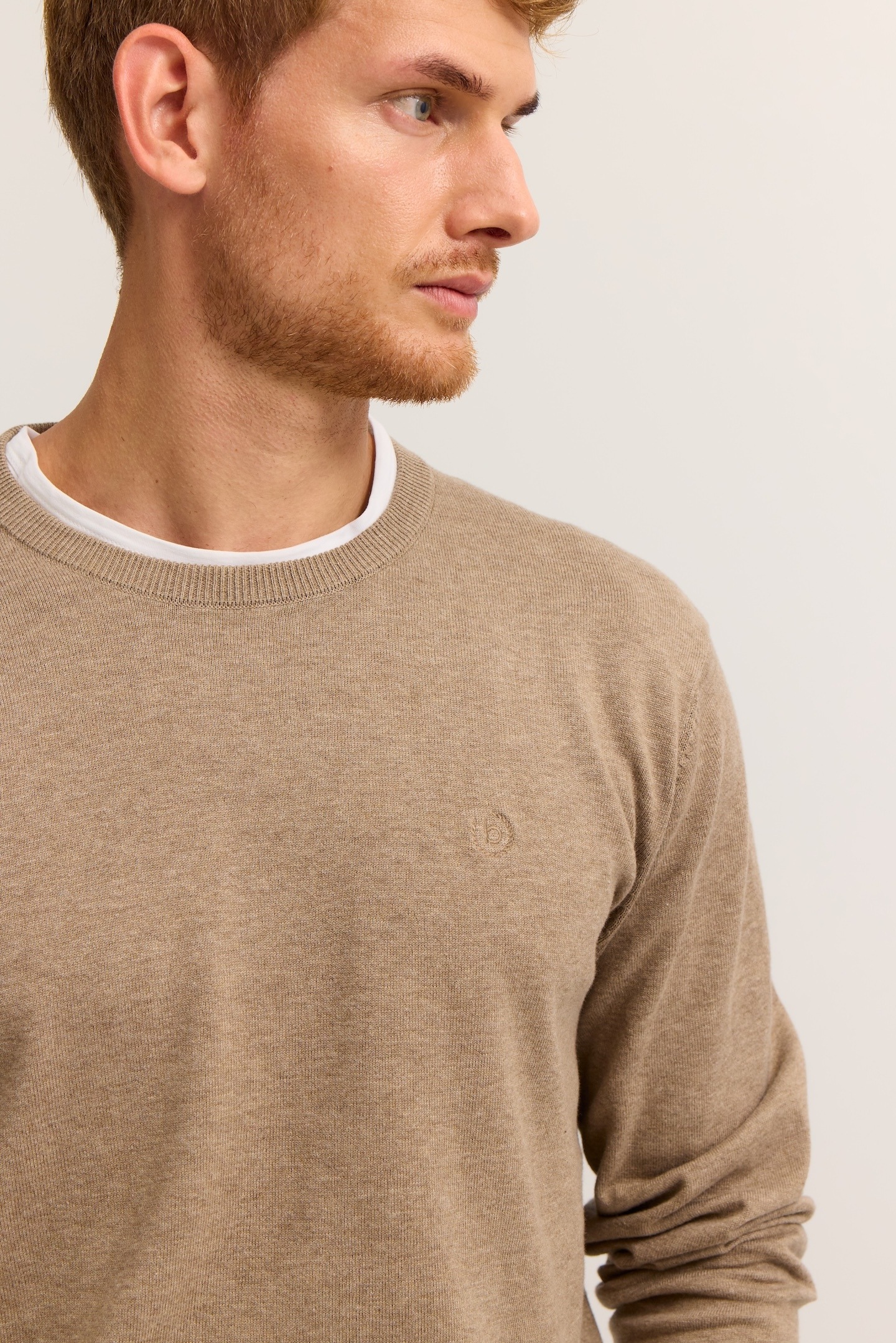 Thumbnail - bugatti Rundhalspullover "Regular Fit" Basic Essential aus reiner Baumwolle