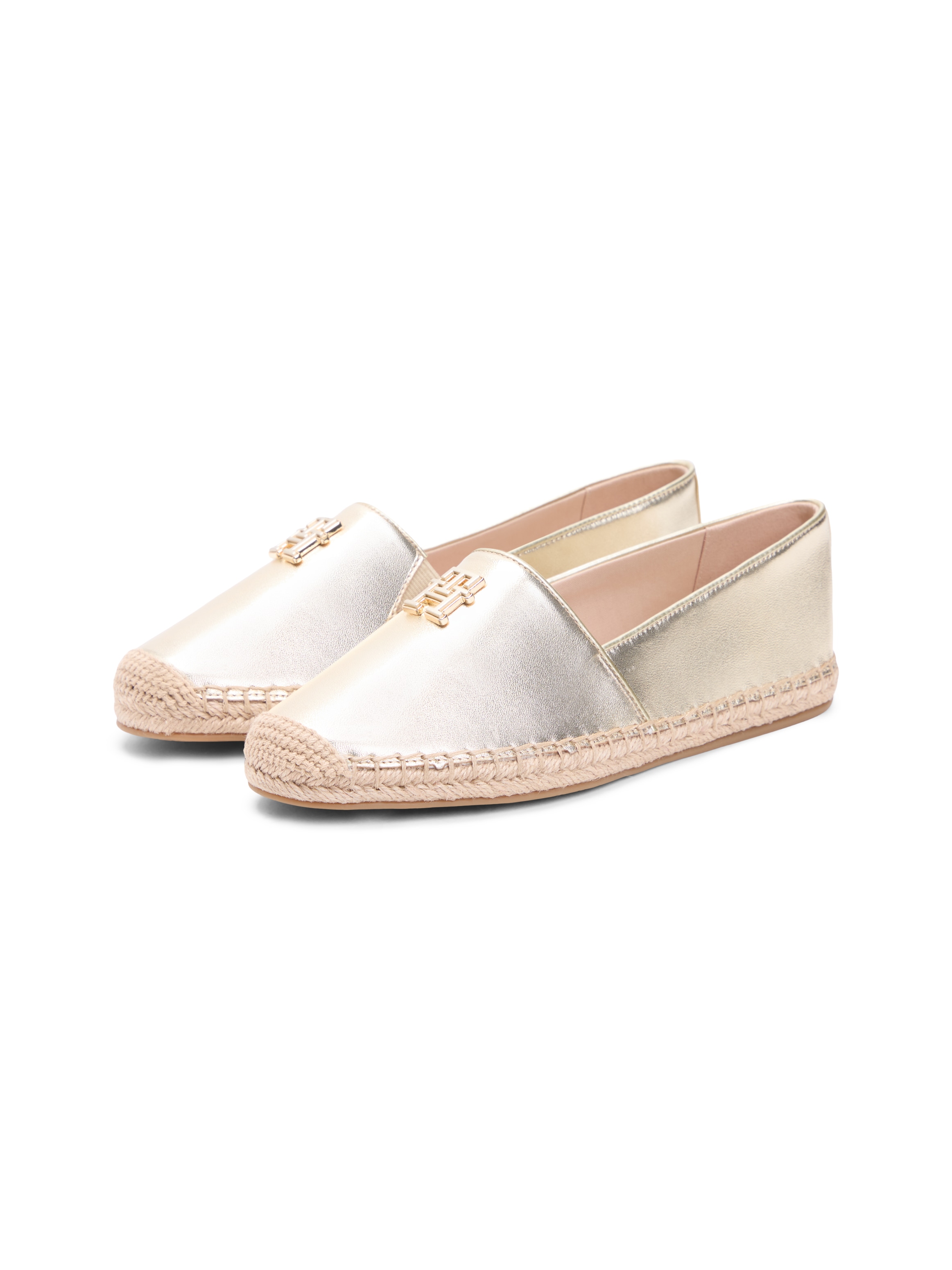 Tommy Hilfiger Espadrille "TH LOGO GOLD ESPADRILLE" Sommerschuh, Schlupfschuh mit edlem TH-Schmuckelement