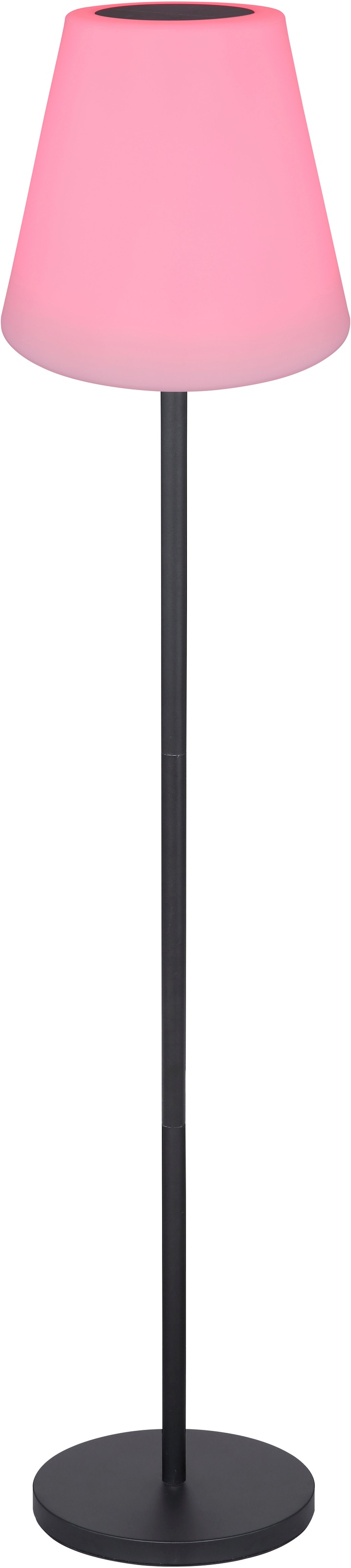 GLOBO LIGHTING LED Solarleuchte »SOLARLEUCHTE METALL« LED-Modul 1 Stk. Warmweiß Solarleuchte Schwarz, Opal, dimmbar, RGB, Fernbedienung, LED 0,1W