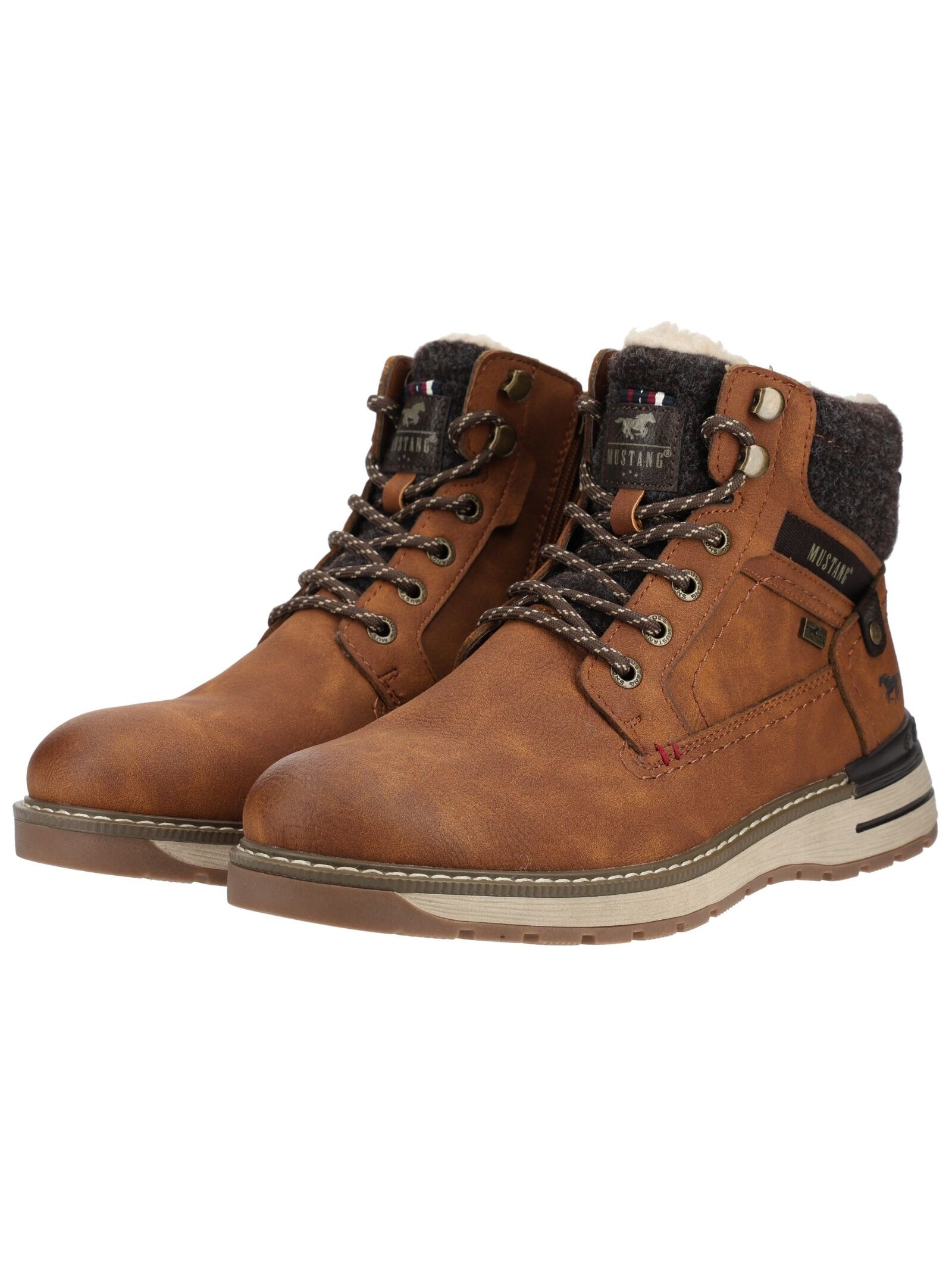 Mustang Shoes Schnürstiefelette »Mustang Shoes Stiefelette Lederimitat«