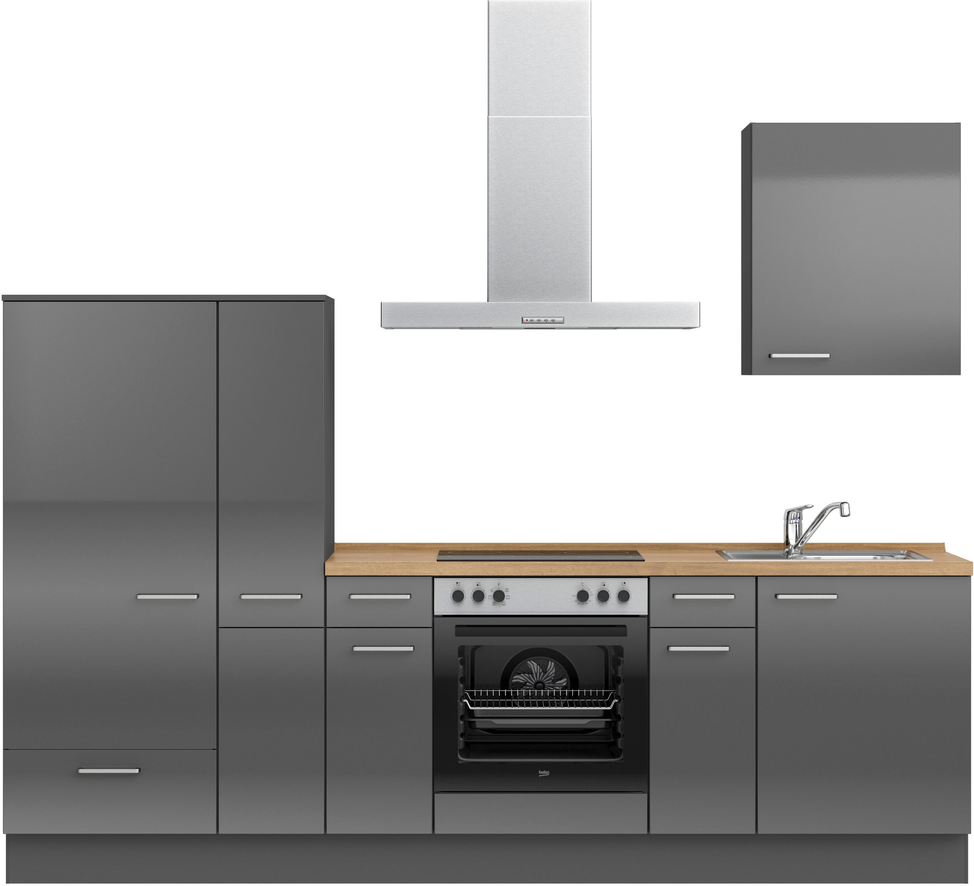 nobilia ""Flash I", NEU: individuell anpassbar mit gratis Profi-Beratung" vormontiert, Breite 270 cm, Ausrichtung wählbar, wahlw. mit E-Geräten