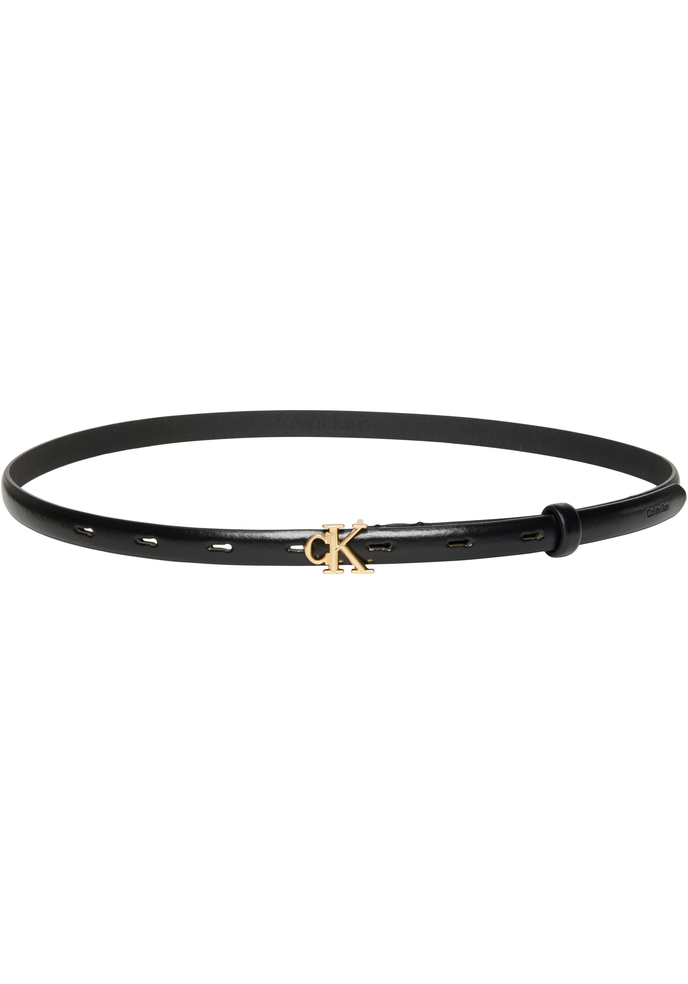 Calvin Klein Ledergürtel "ROUND CK BUCKLE 15MM BELT SMOOTH" Größenverstellb günstig online kaufen