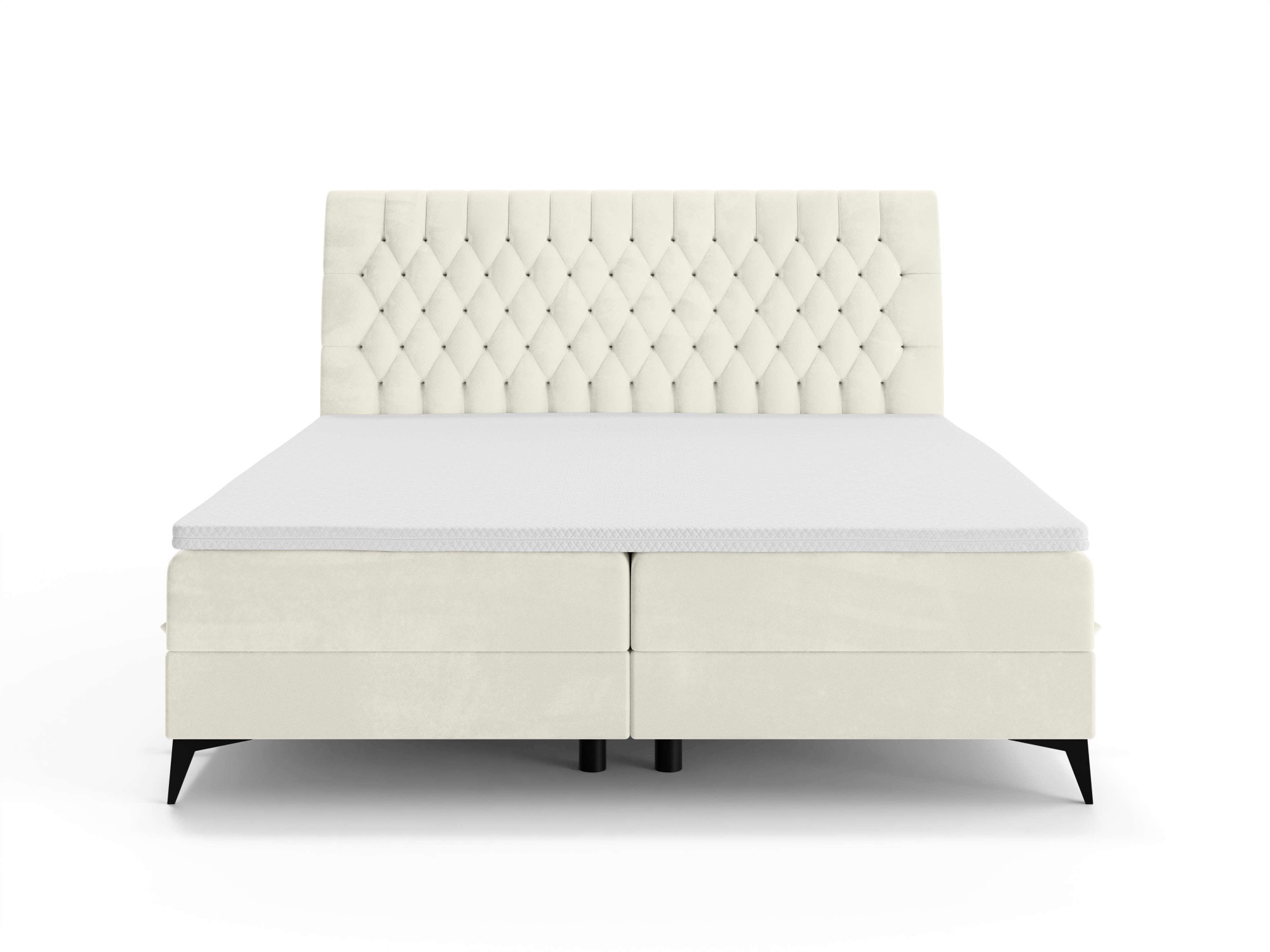 Leonique Polsterbett »SYDNEE mit Matratze und Topper, in 2 Breiten (160 und 180 cm)«, Boxspringbett mit Kopfteil, Bettkasten, Matratze (BFK/TFK) und Topper
