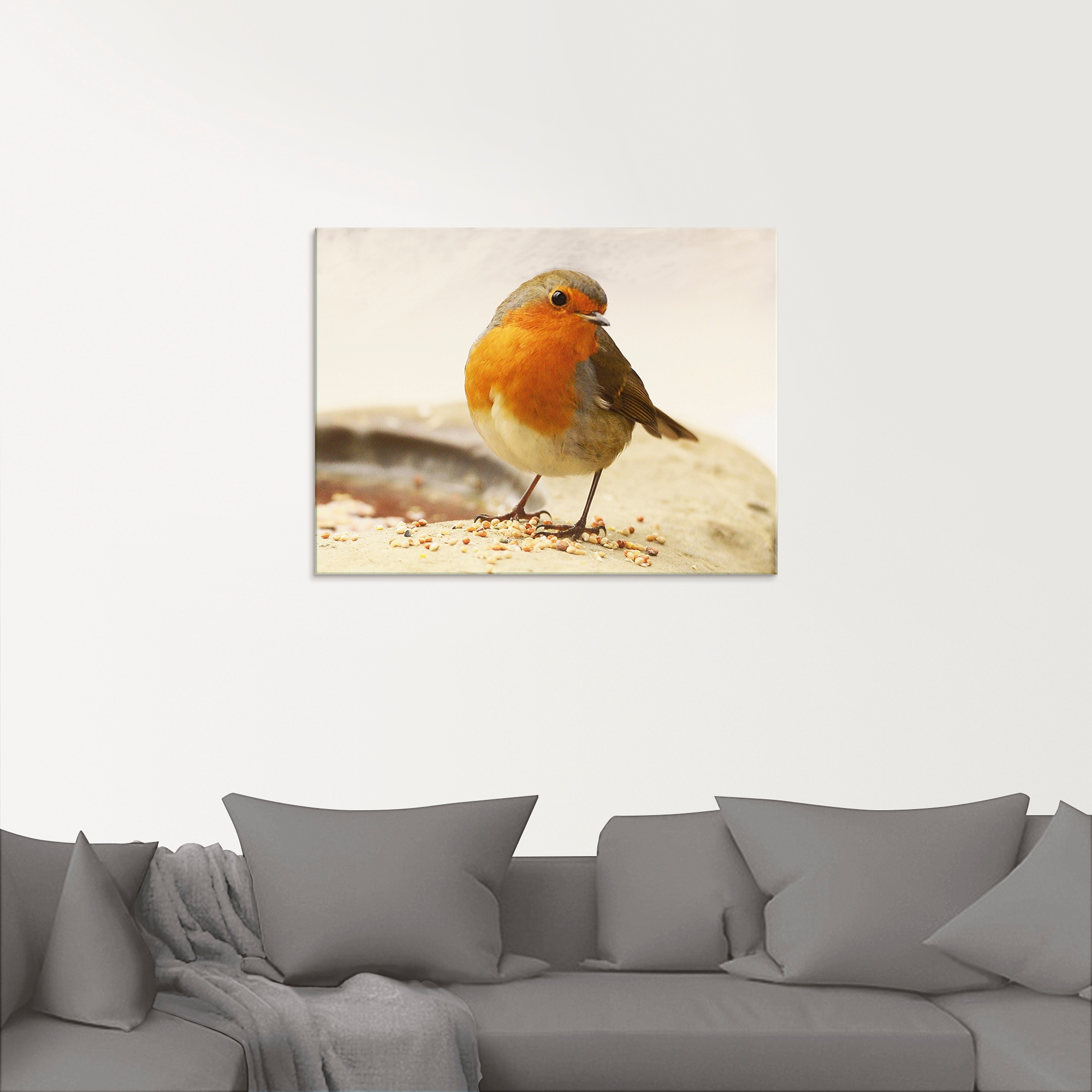 Artland Glasbild »Rotkehlchen«, Vögel, (1 St.), in verschiedenen Größen