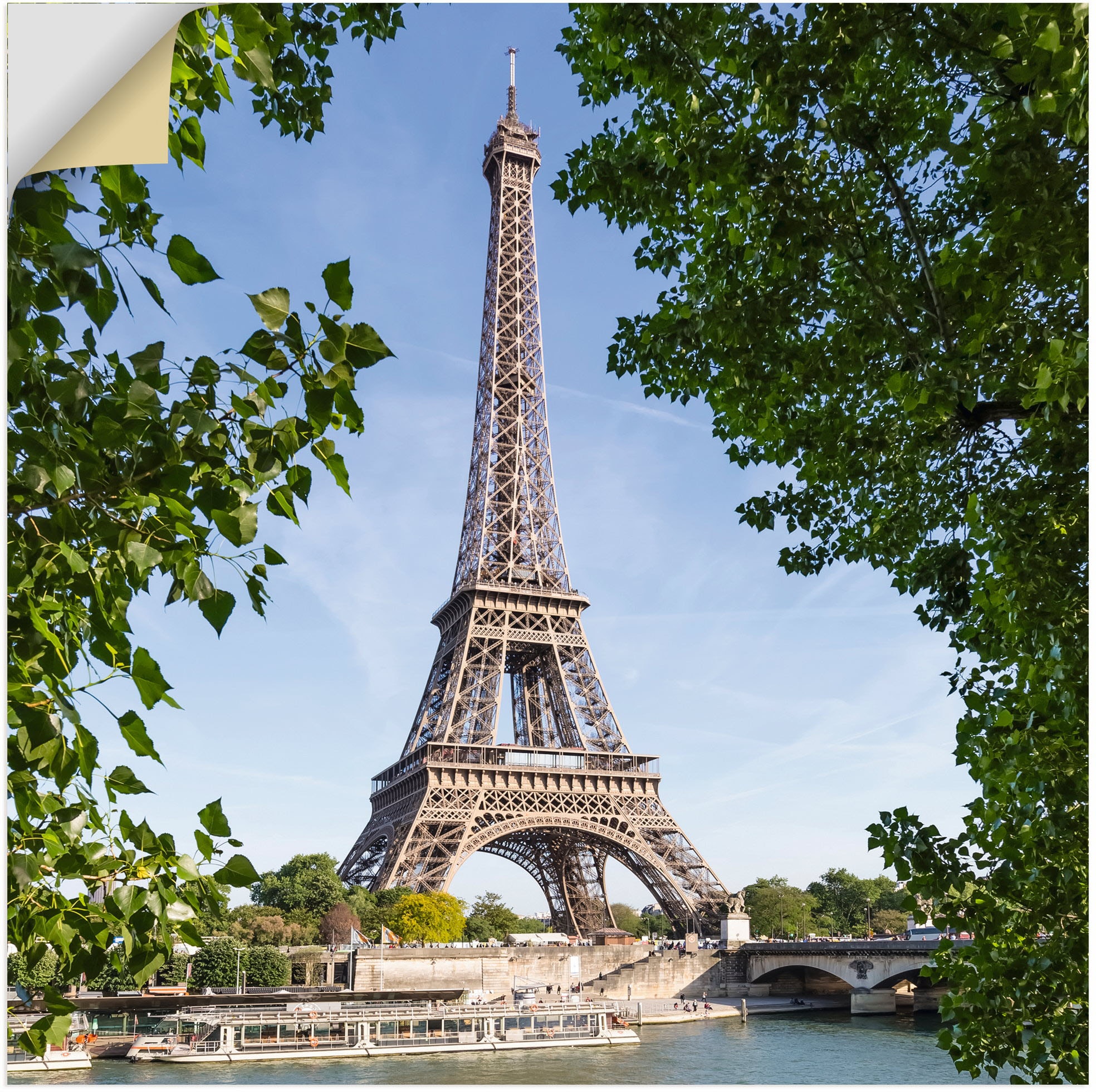 Artland Wandfolie "Paris Eiffelturm & Seine", Paris, (1 St.), selbstklebend