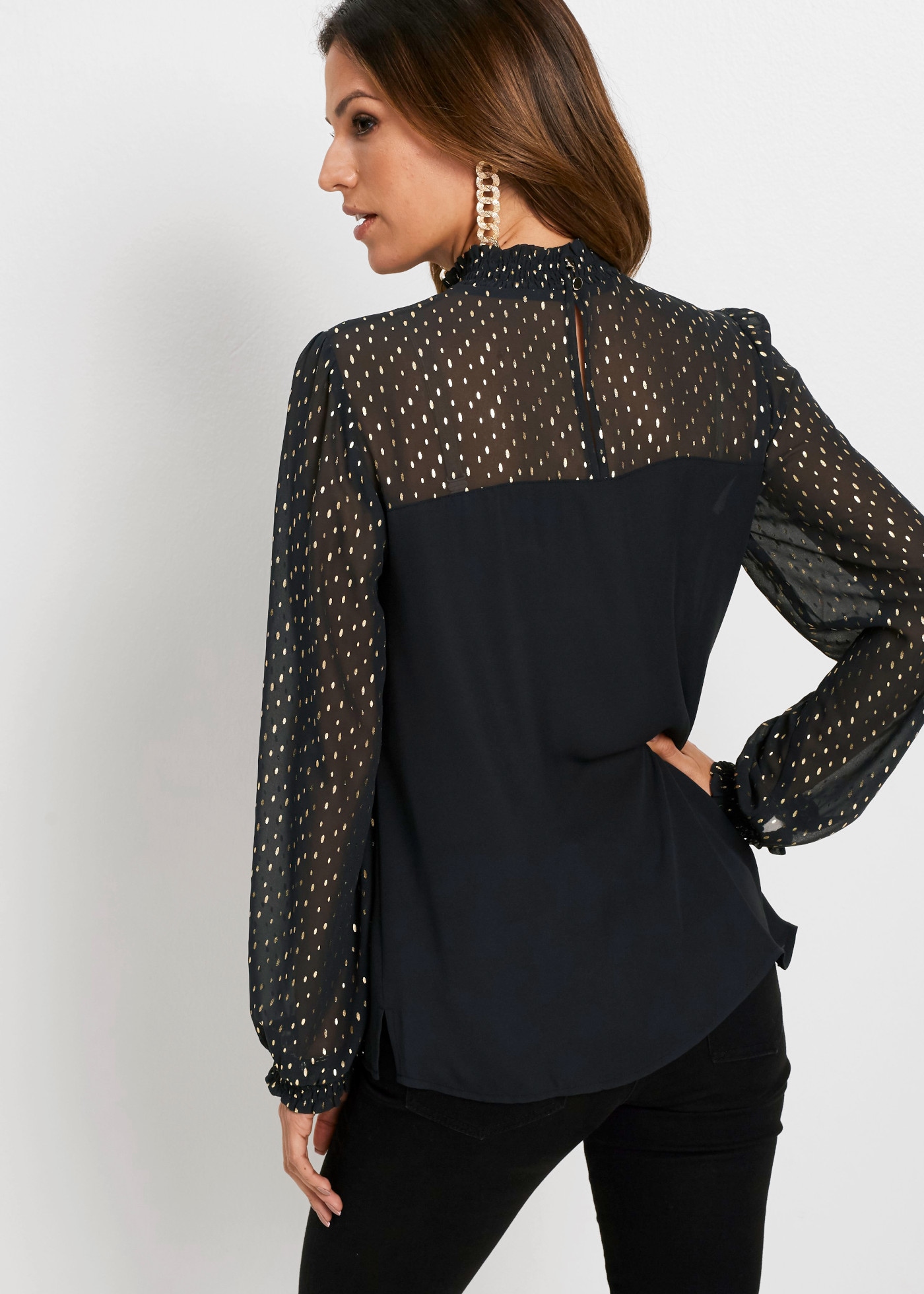 bonprix Tunika mit Stehkragen, elegant, Loose Fit