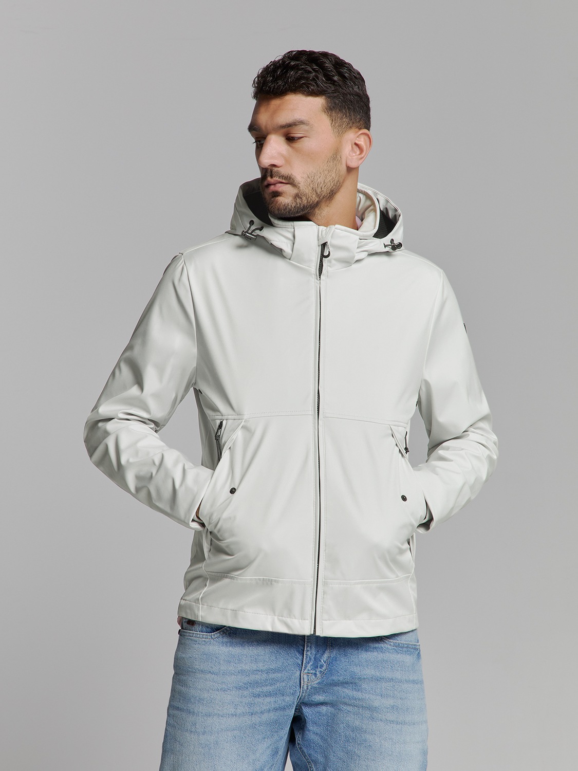 NO EXCESS Kurzjacke "No Excess Jacke mit abnehmbarer kapuze" günstig online kaufen