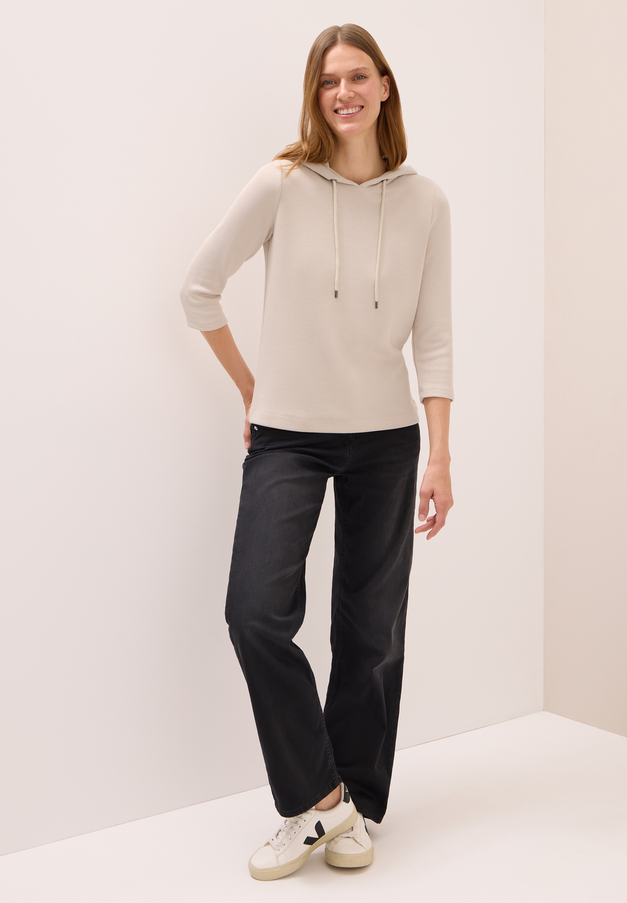 Thumbnail - Cecil Kapuzenshirt mit Materialmix