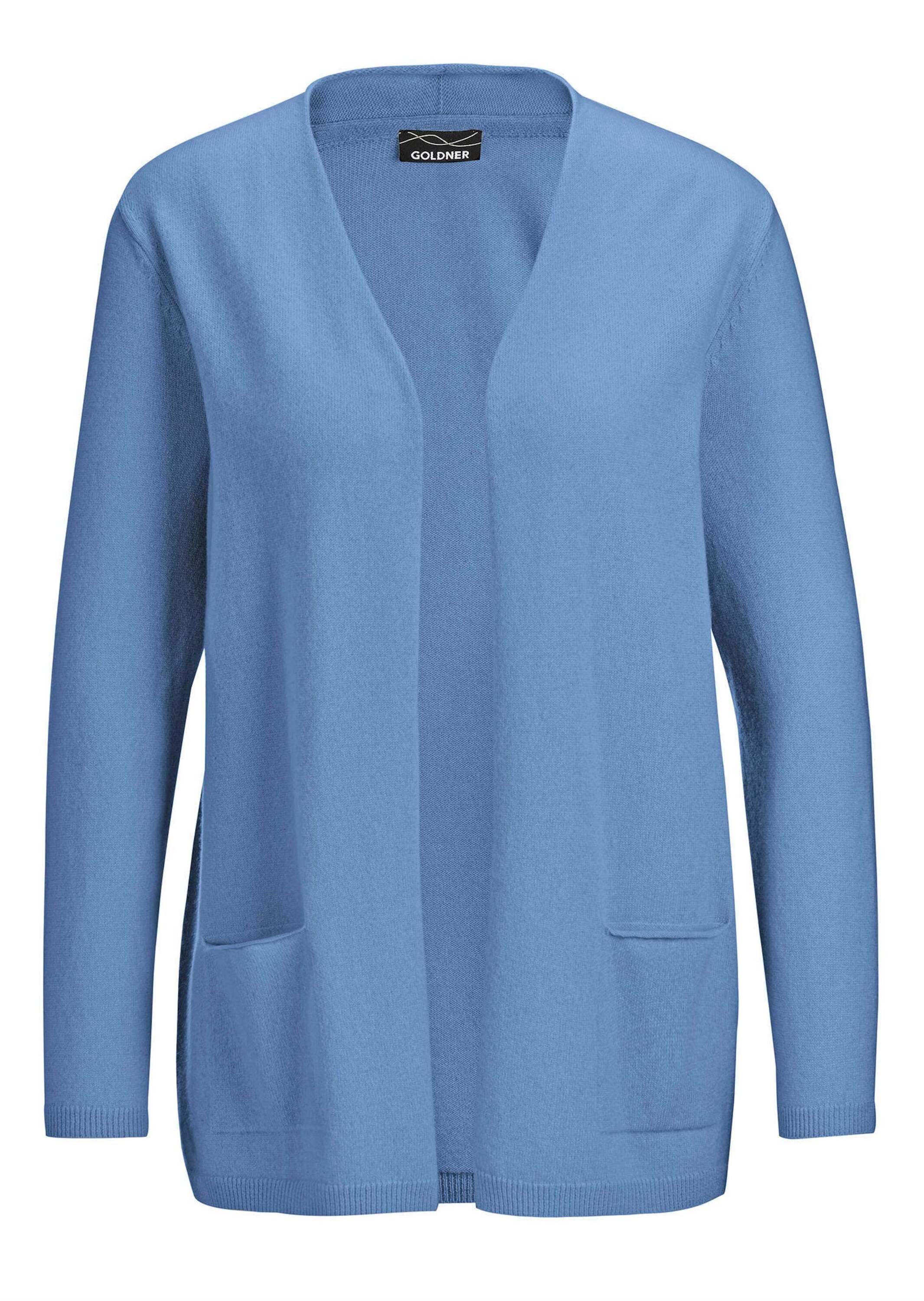 GOLDNER "Cardigan in langer offener Form" Aufwendig in Form gestrickt