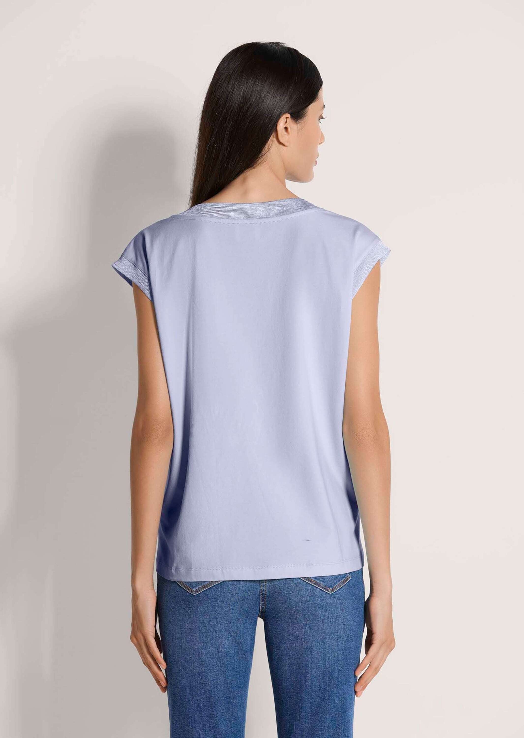 MADELEINE Kurzarmshirt »Jerseyshirt Sommershirt mit Rippenbändern« Breites Rippenband