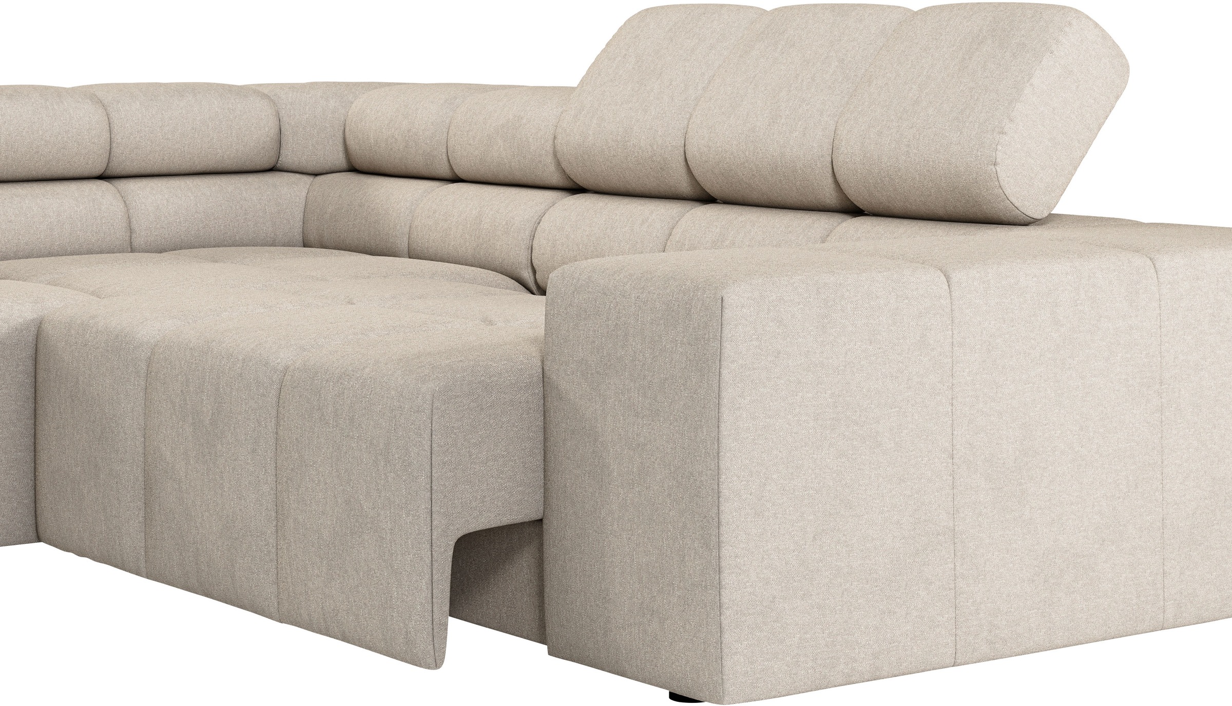 INOSIGN Ecksofa »Ancona, incl. Kopfteilverstellung + 3 Zierkissen, L-Form, bequem«, wahlweise motorische Sitztiefenverstellung, B/T(H: 249/215/70 cm