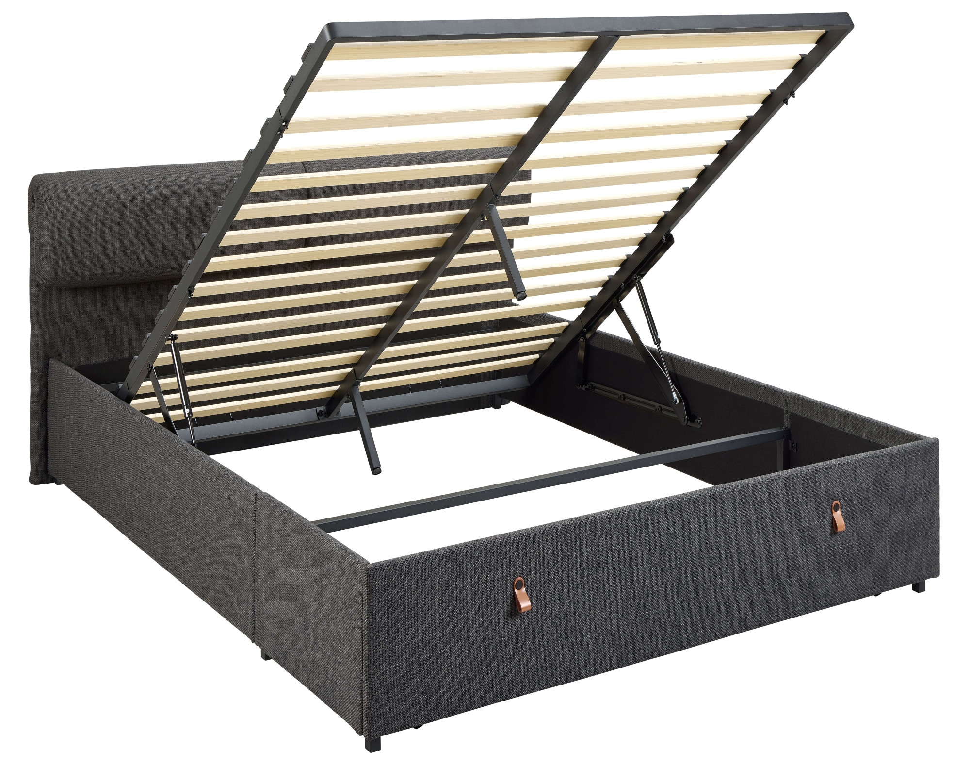 ACTONA GROUP Bett »Calvi« Bett, dunkelgrau, schwarz, verstellbar, versteckter Stauraum,160x200cm