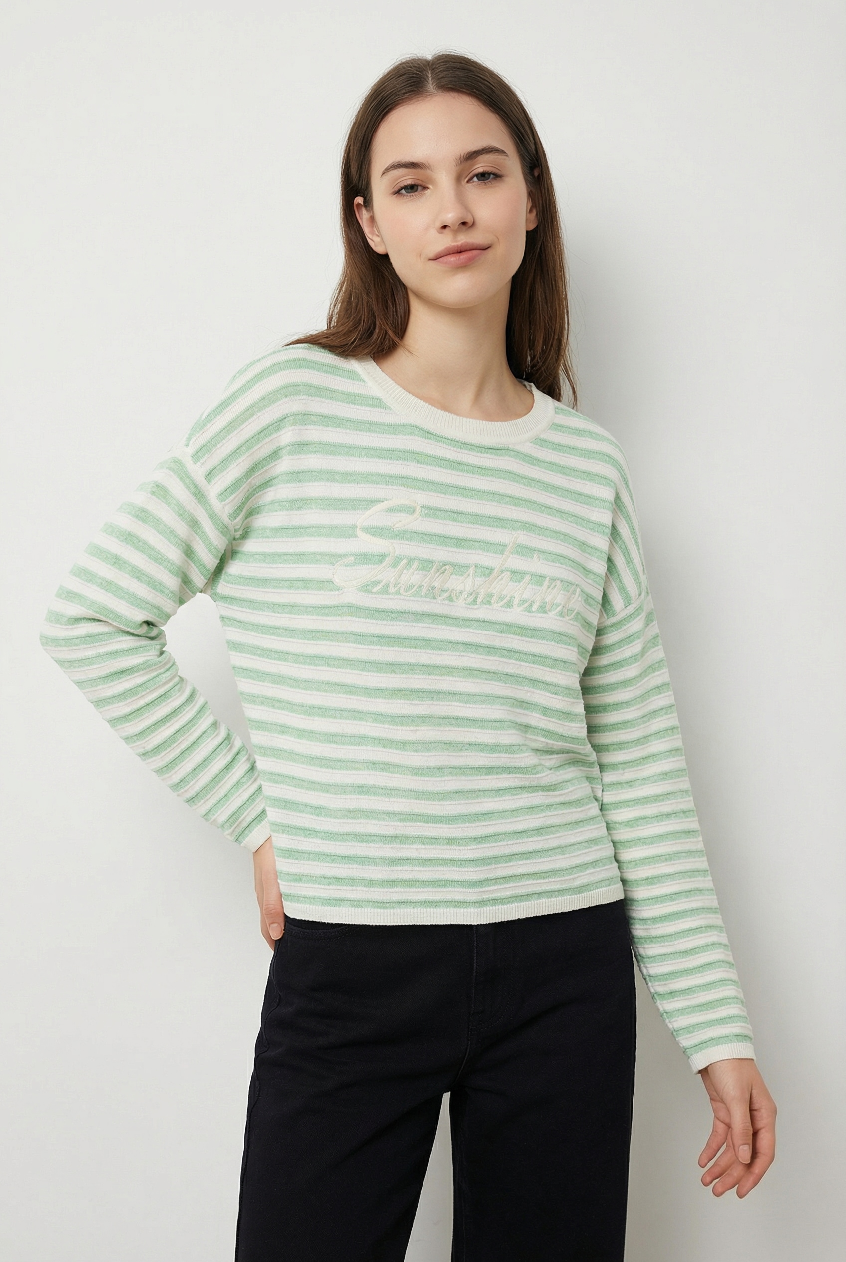 Vero Moda Strickpullover "VMAPPLE LS O-NECK PULLOVER BOO" mit trendigem "Su günstig online kaufen